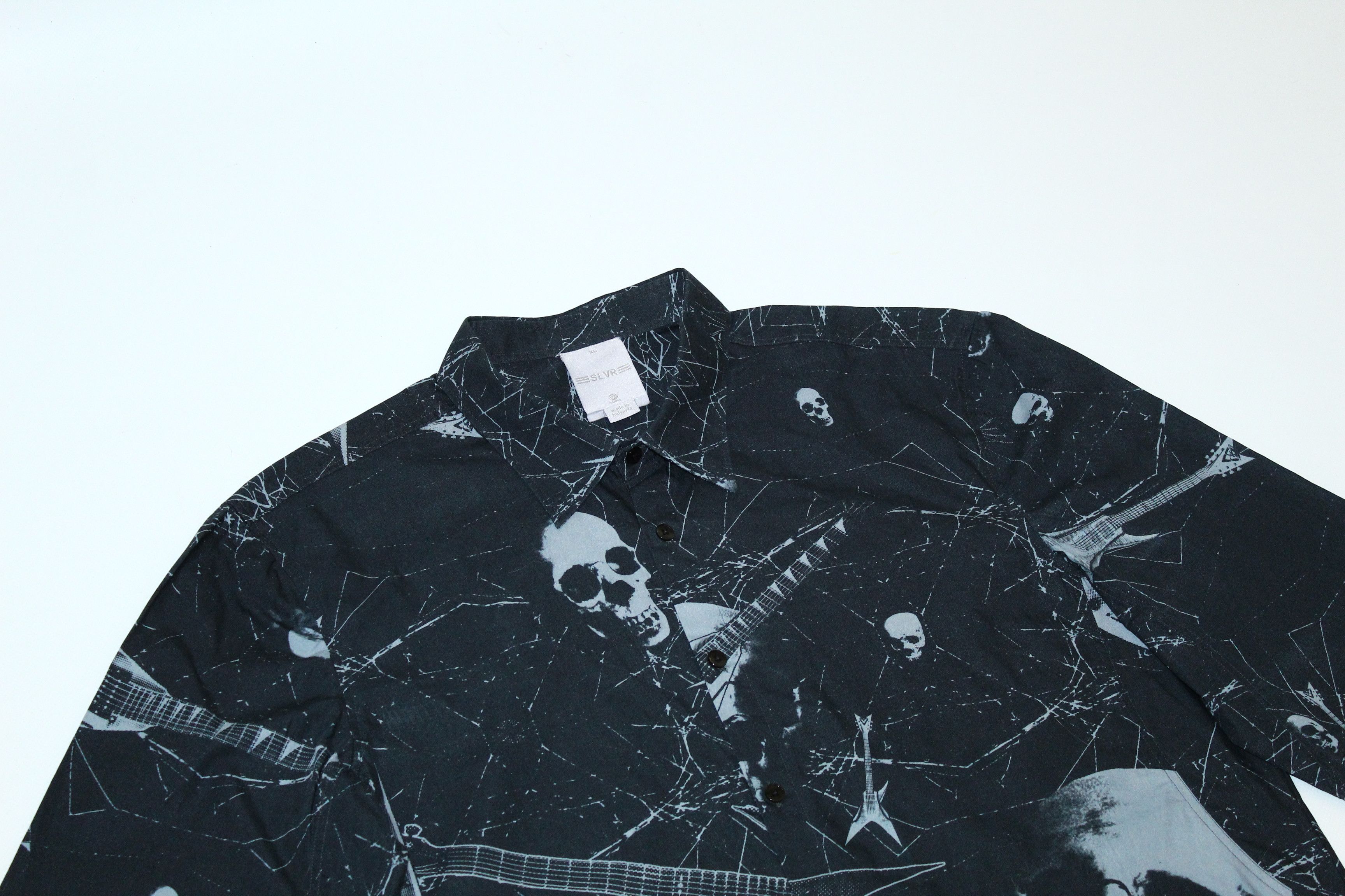 Adidas RARE 💥 Adidas SLVR Skull Graphic All Over Print Shirt Size US L / EU 52-54 / 3 - 7 Thumbnail