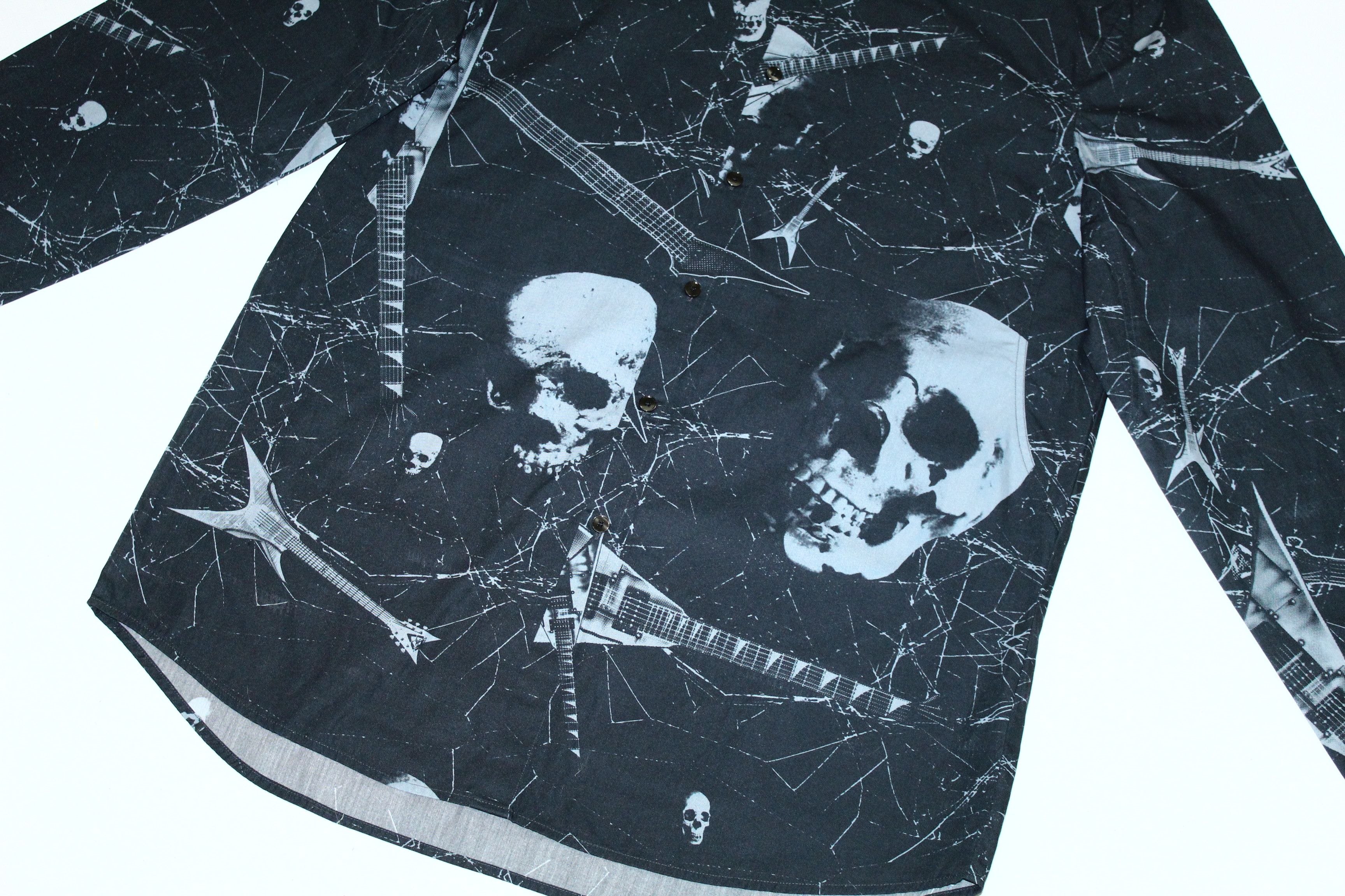 Adidas RARE 💥 Adidas SLVR Skull Graphic All Over Print Shirt Size US L / EU 52-54 / 3 - 5 Thumbnail