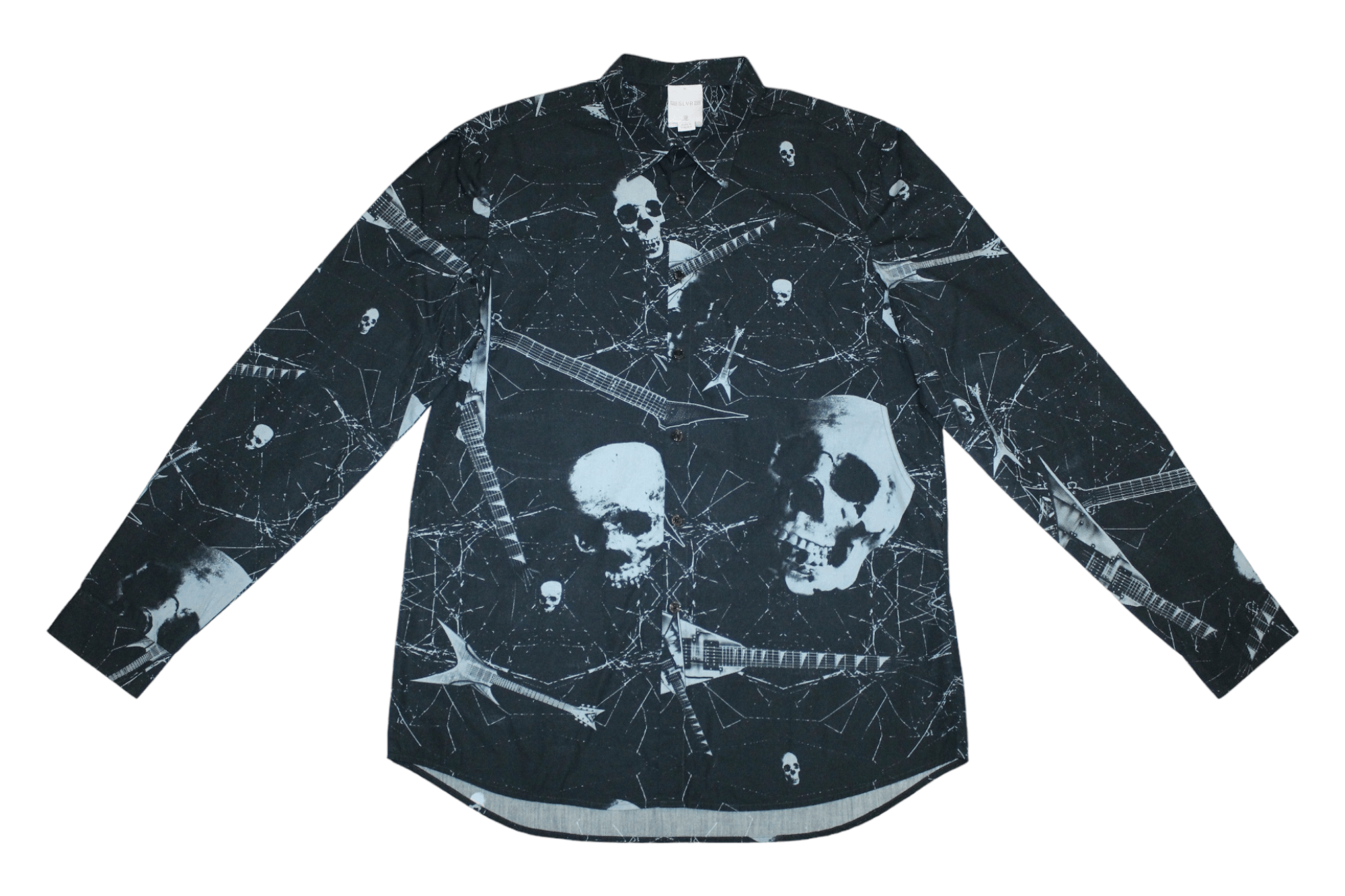 Adidas RARE 💥 Adidas SLVR Skull Graphic All Over Print Shirt Size US L / EU 52-54 / 3 - 4 Thumbnail