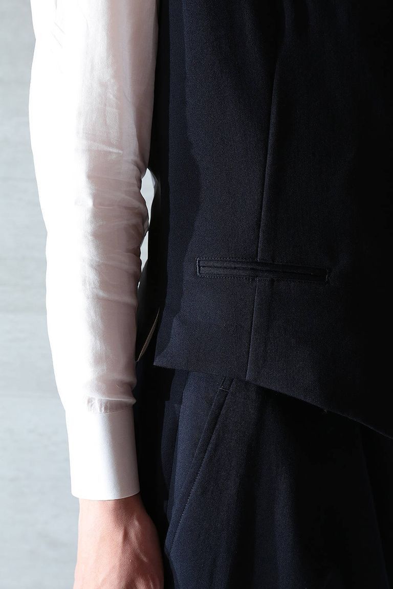 Yohji Yamamoto Yohji Yamamoto Pour Homme -Wool Gabardine 7BS Suit Vest Size US XL / EU 56 / 4 - 6 Thumbnail