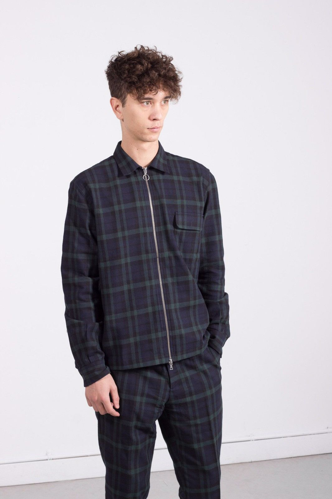Timo Weiland Drew Plaid Zip Up Shirt Jacket Size US S / EU 44-46 / 1 - 2 Thumbnail