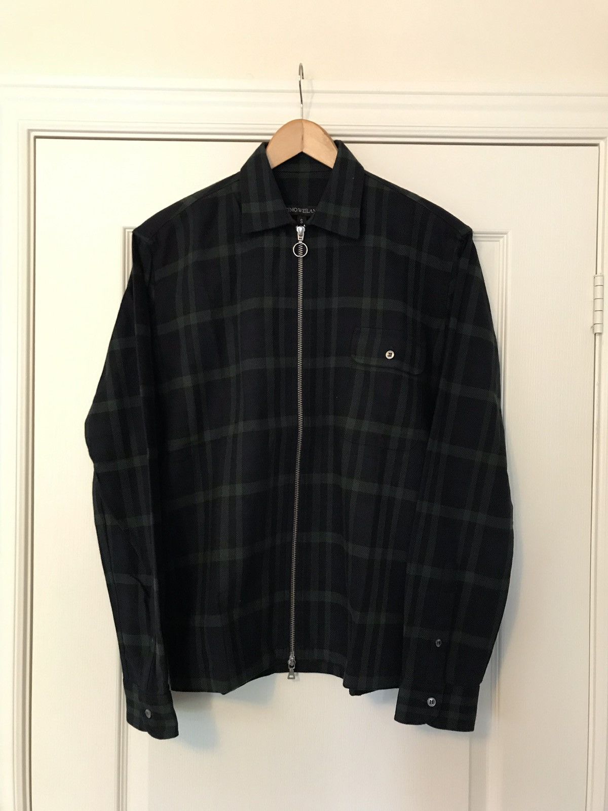 Timo Weiland Drew Plaid Zip Up Shirt Jacket Size US S / EU 44-46 / 1 - 1 Thumbnail