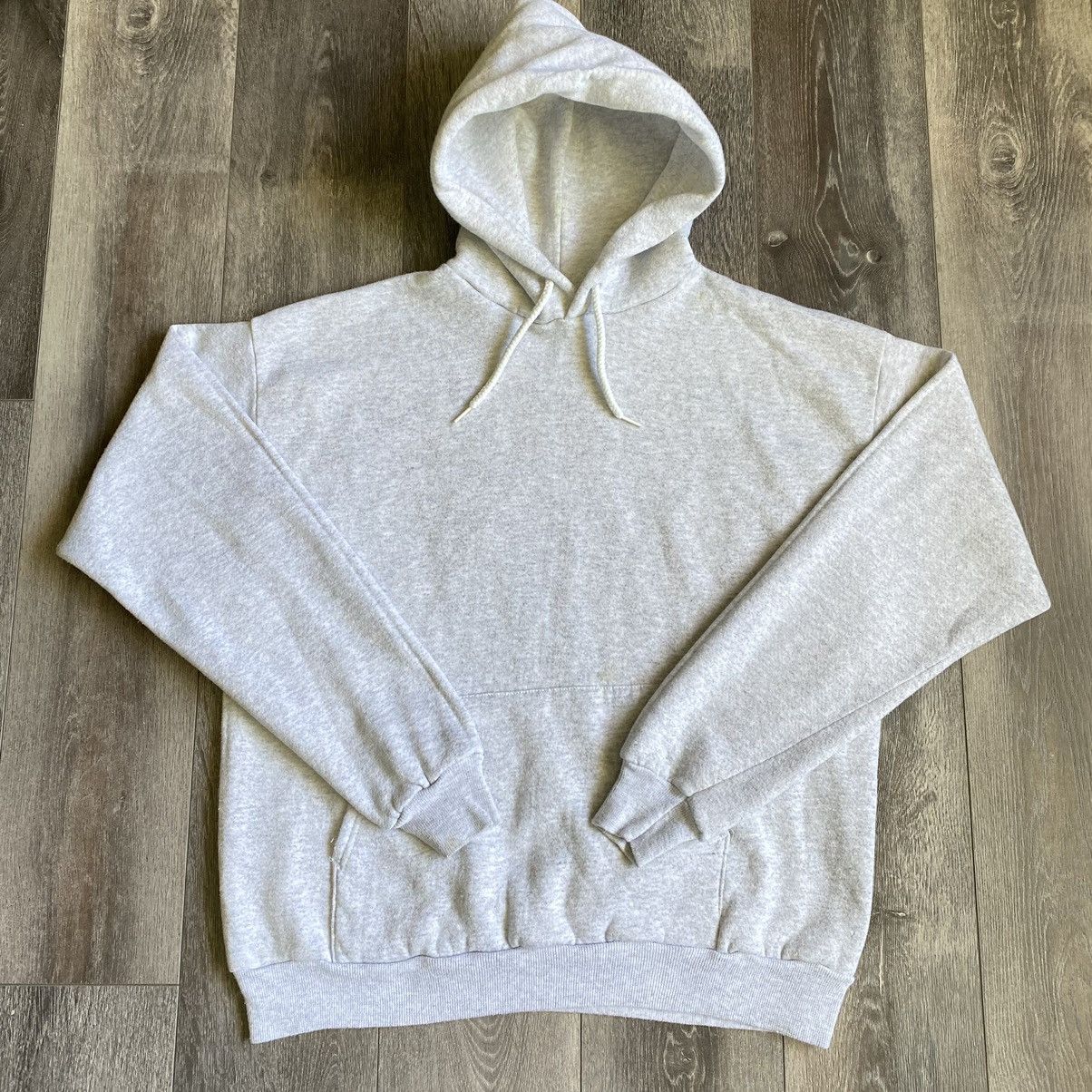 Vintage Vintage 90s Hanes Heather Grey Blank Pullover String Hoodie Size US XL / EU 56 / 4 - 1 Thumbnail