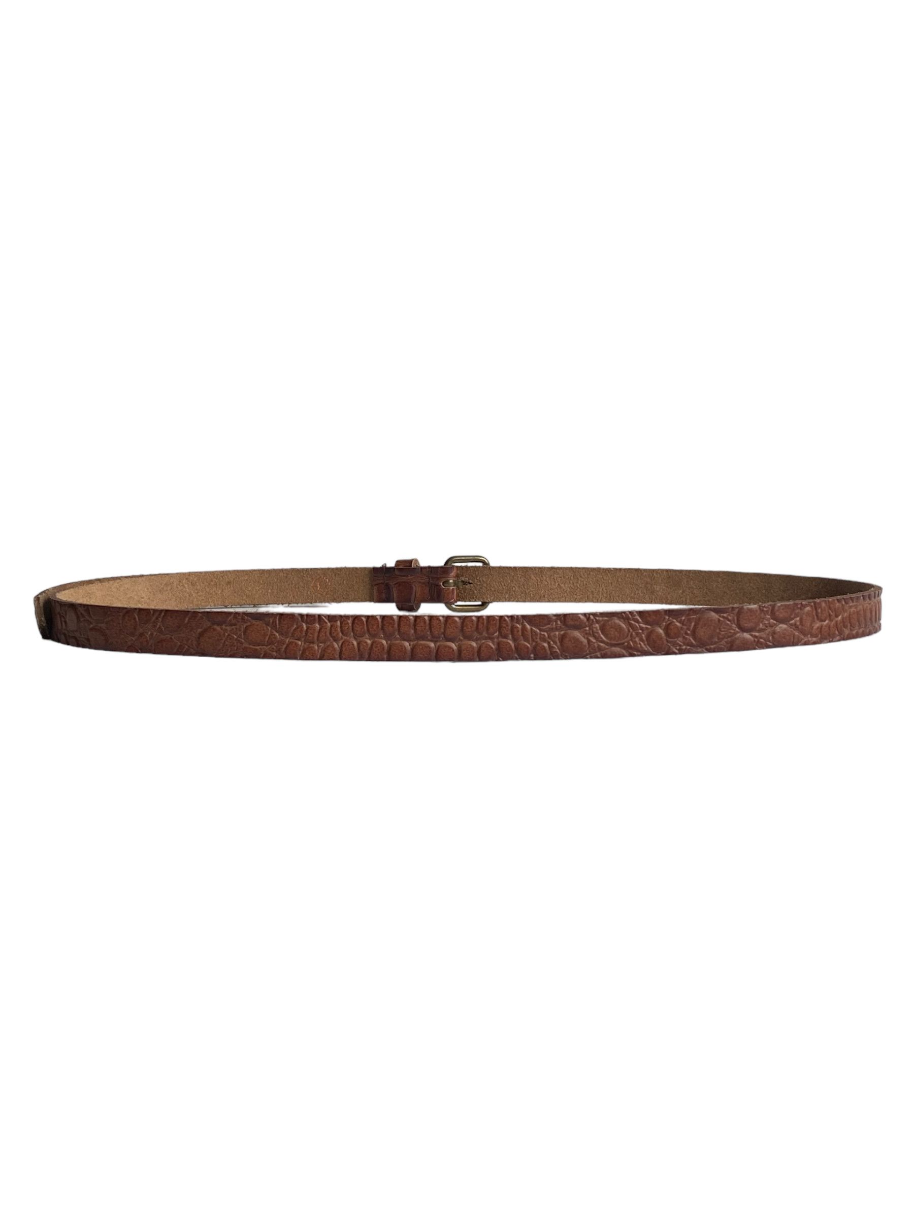 Scotch & Soda Scotch & Soda BROWN CROCO GENUINE LEATHER SKINNY BELT (L) Size 36 - 2 Thumbnail