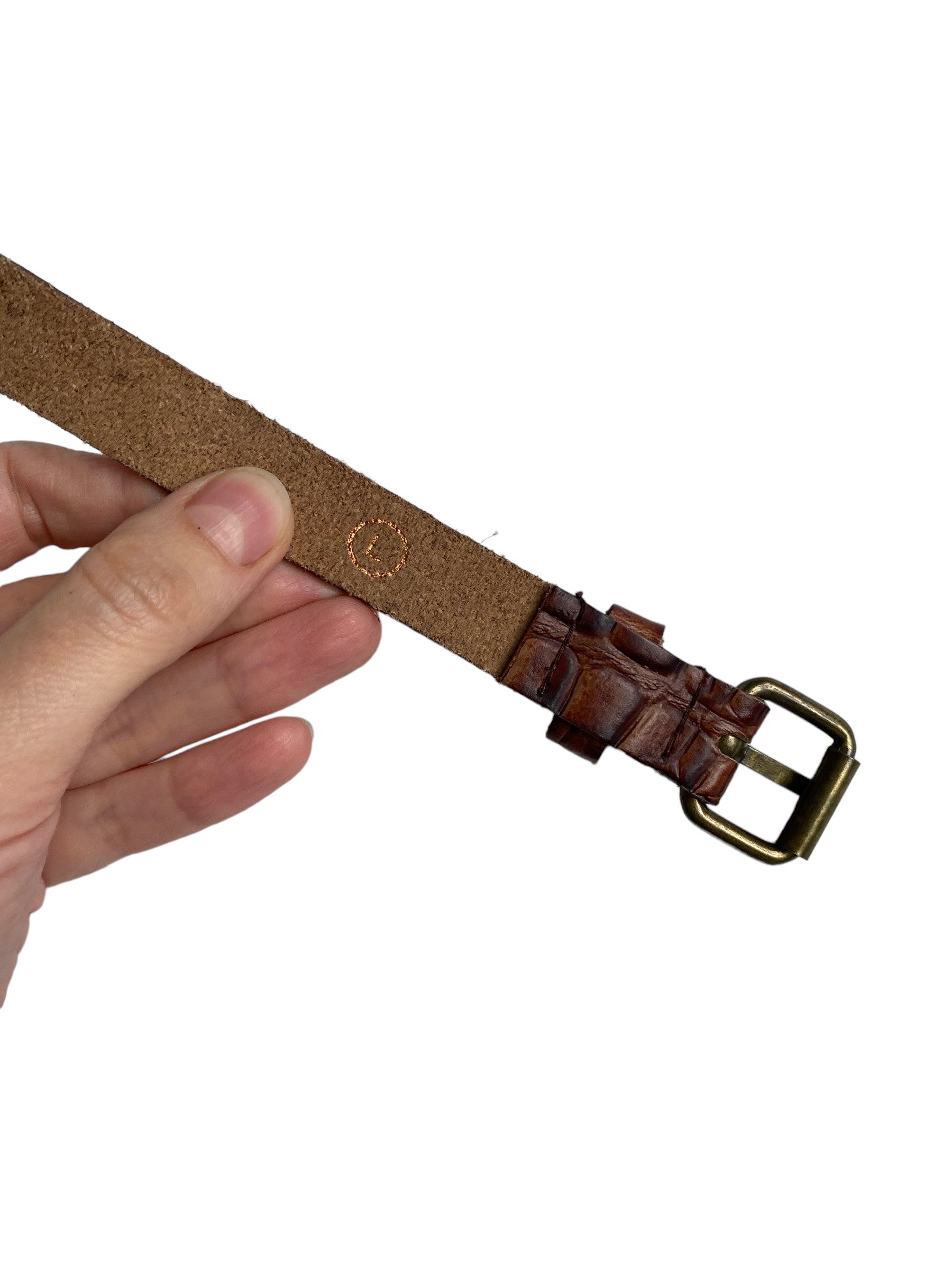 Scotch & Soda Scotch & Soda BROWN CROCO GENUINE LEATHER SKINNY BELT (L) Size 36 - 4 Thumbnail