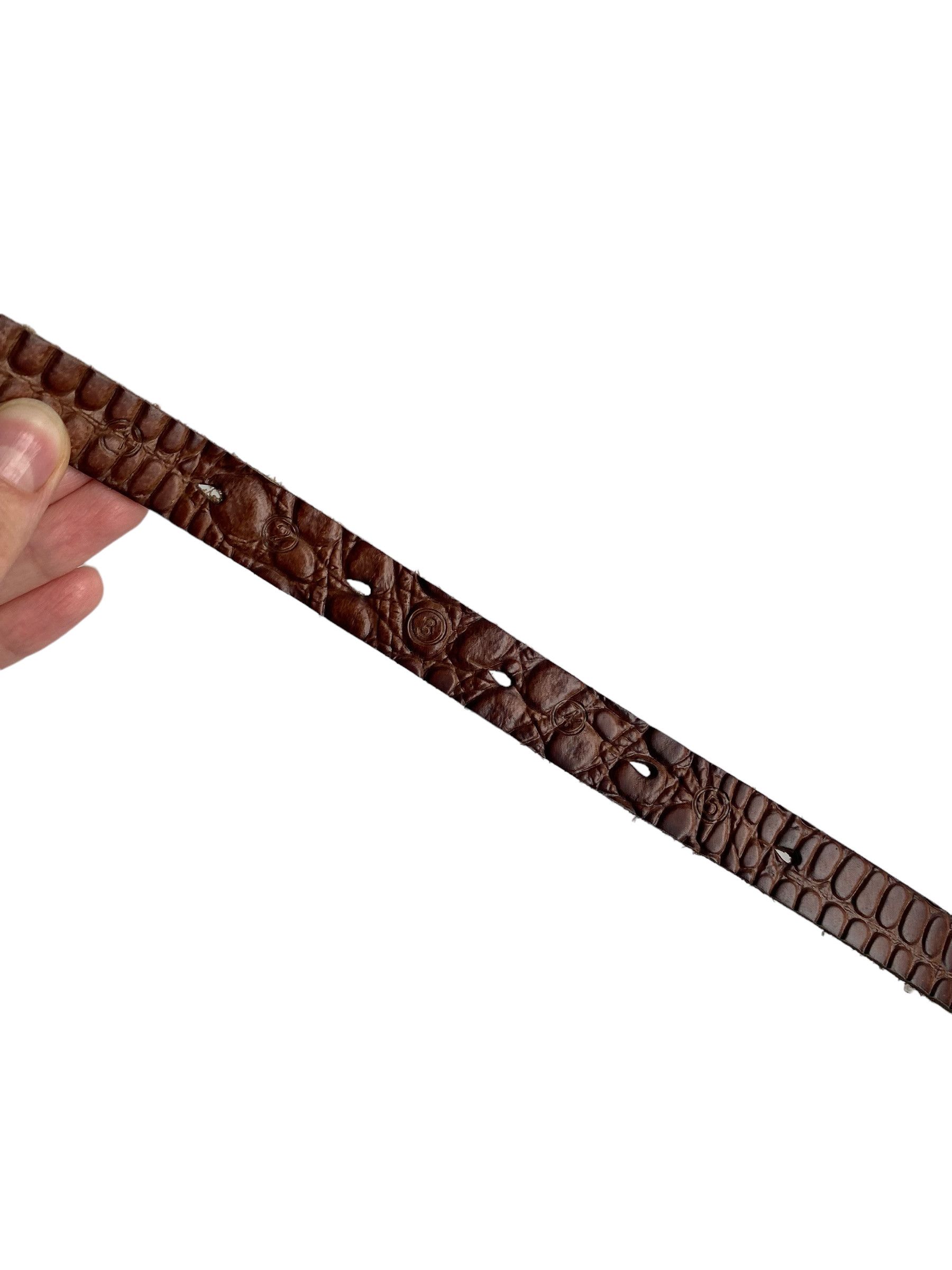 Scotch & Soda Scotch & Soda BROWN CROCO GENUINE LEATHER SKINNY BELT (L) Size 36 - 3 Thumbnail