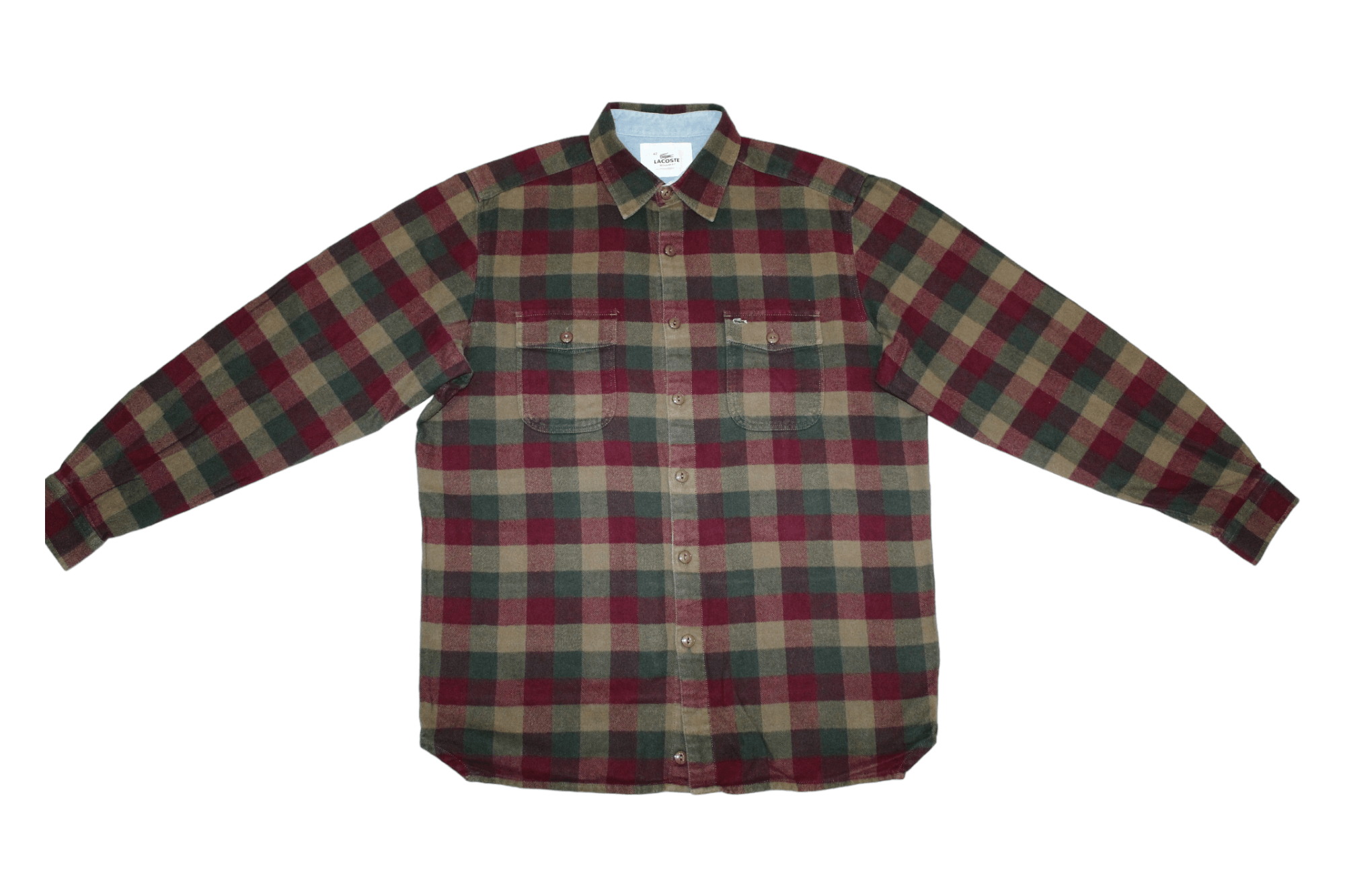 Lacoste 🔥VTG🔥 Lacoste Checkered Rugged Flannel Baggy Shirt Size US XL / EU 56 / 4 - 5 Thumbnail
