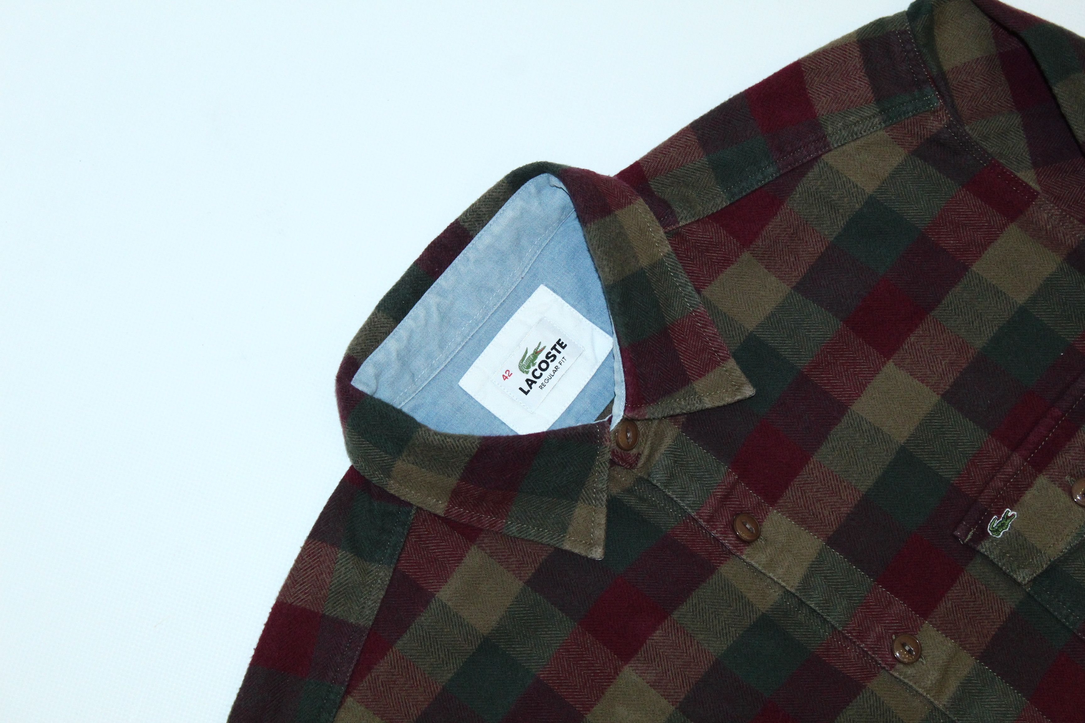 Lacoste 🔥VTG🔥 Lacoste Checkered Rugged Flannel Baggy Shirt Size US XL / EU 56 / 4 - 2 Thumbnail