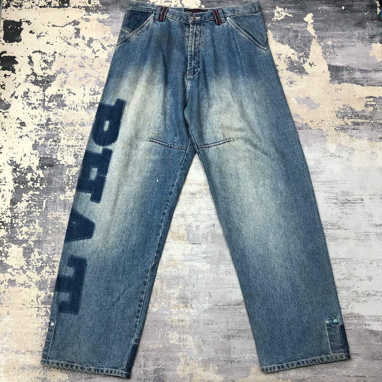 image of P378 Phat Farm New York Baggy Jeans in Blue, Men's (Size 36)