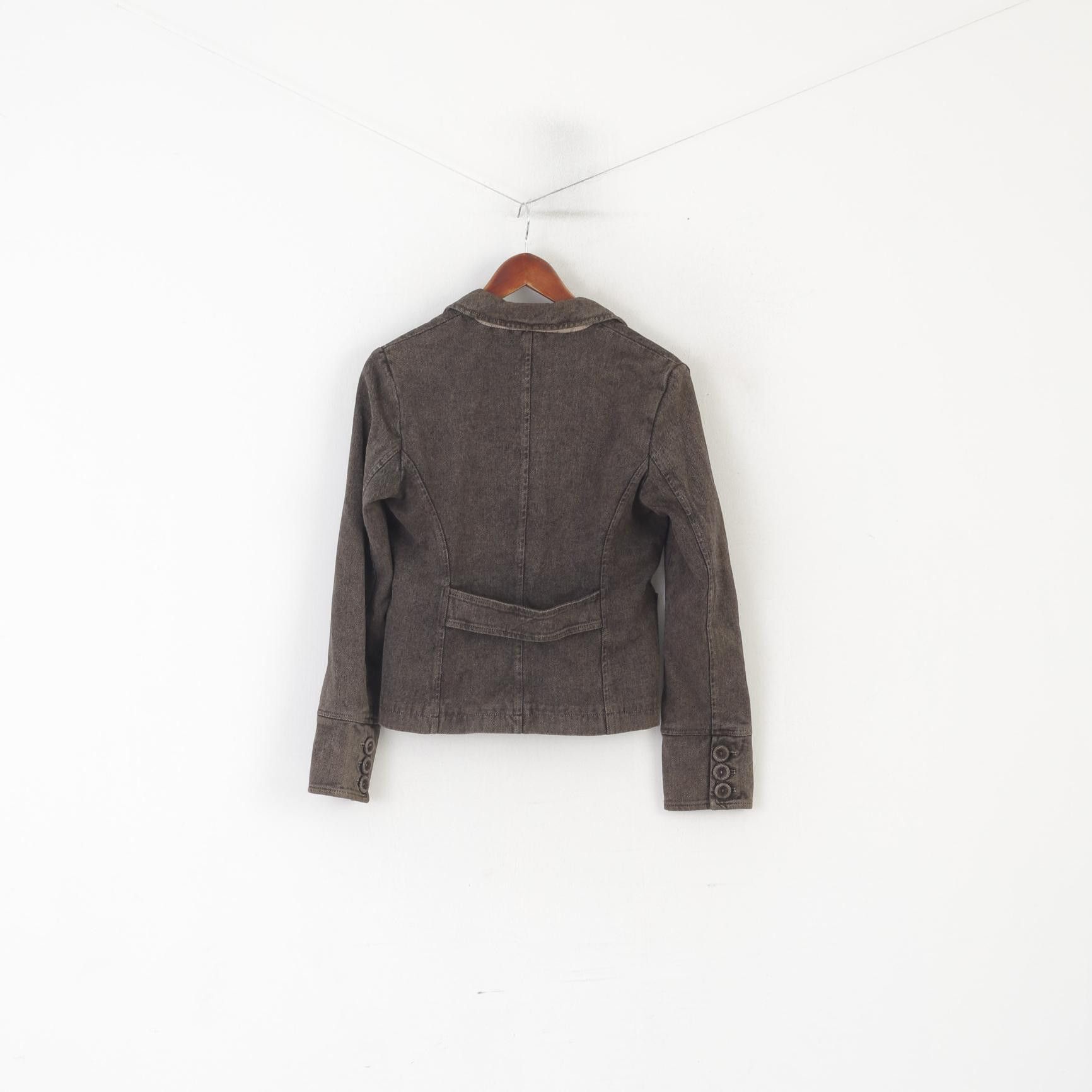 Massimo Dutti Massimo Dutti Women 40 S Blazer Brown Vintage Cotton 0100 Size S / US 4 / IT 40 - 7 Thumbnail
