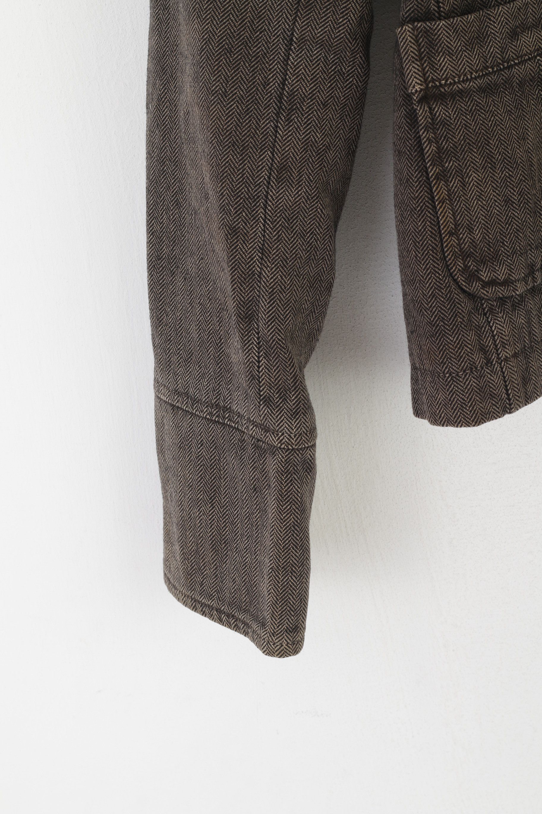 Massimo Dutti Massimo Dutti Women 40 S Blazer Brown Vintage Cotton 0100 Size S / US 4 / IT 40 - 4 Thumbnail