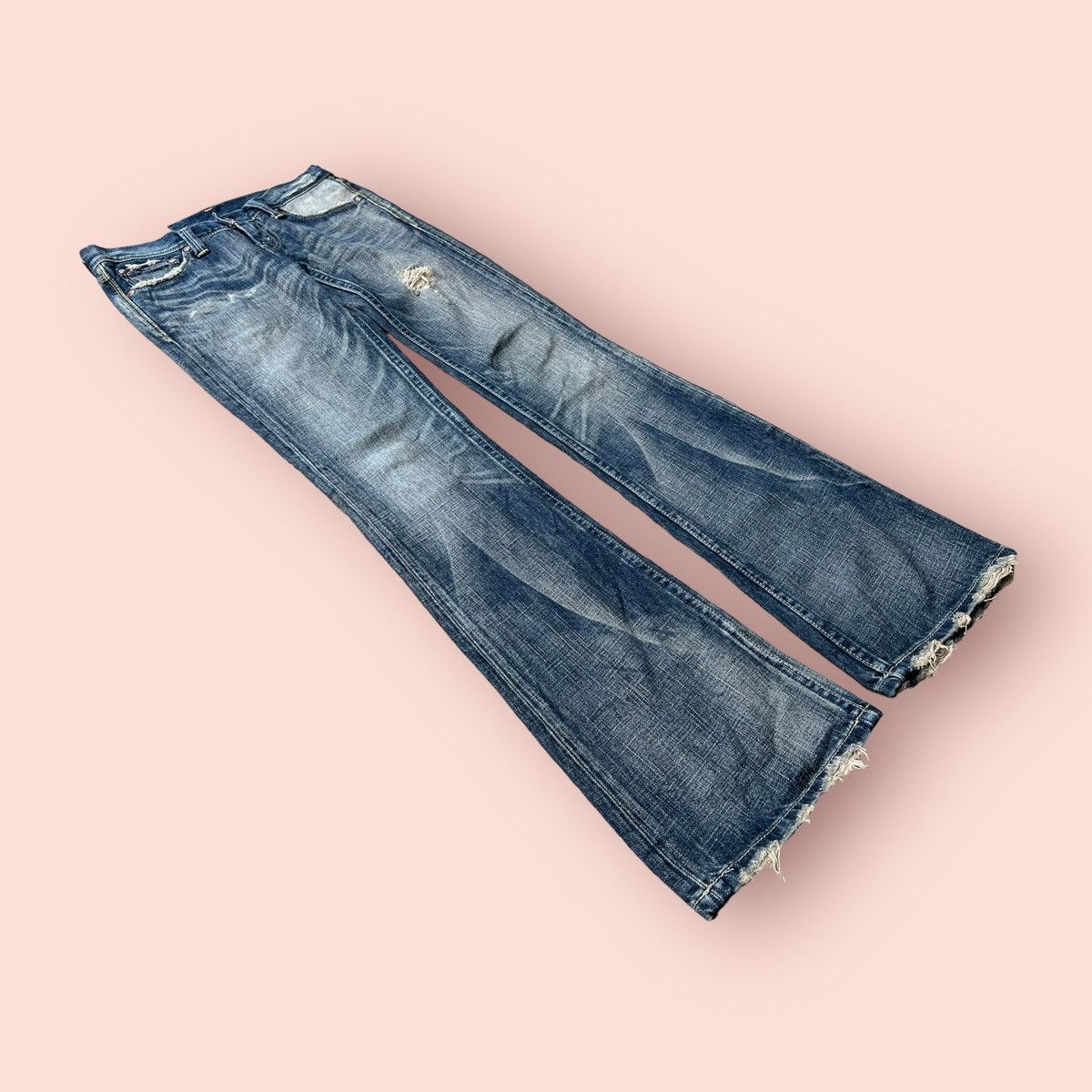 If Six Was Nine × Levi's × Levi's Vintage Clothing FLARED DISTRESSED LEVIS JAPAN LADIES JEANS Size 27" / US 4 / IT 40 - 3 Thumbnail