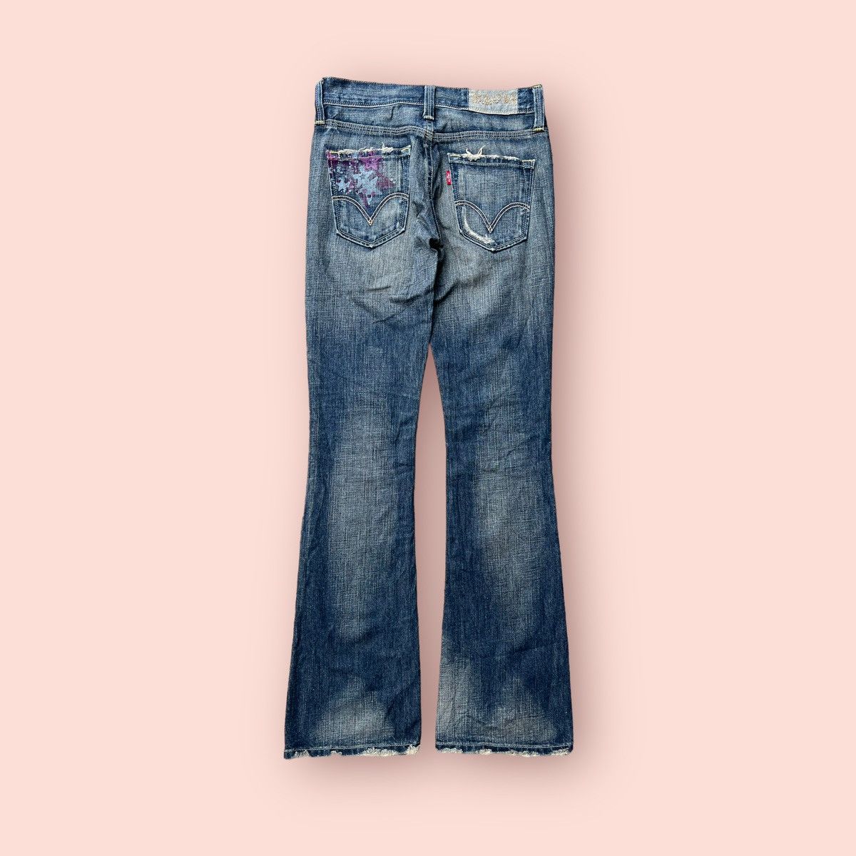If Six Was Nine × Levi's × Levi's Vintage Clothing FLARED DISTRESSED LEVIS JAPAN LADIES JEANS Size 27" / US 4 / IT 40 - 6 Thumbnail