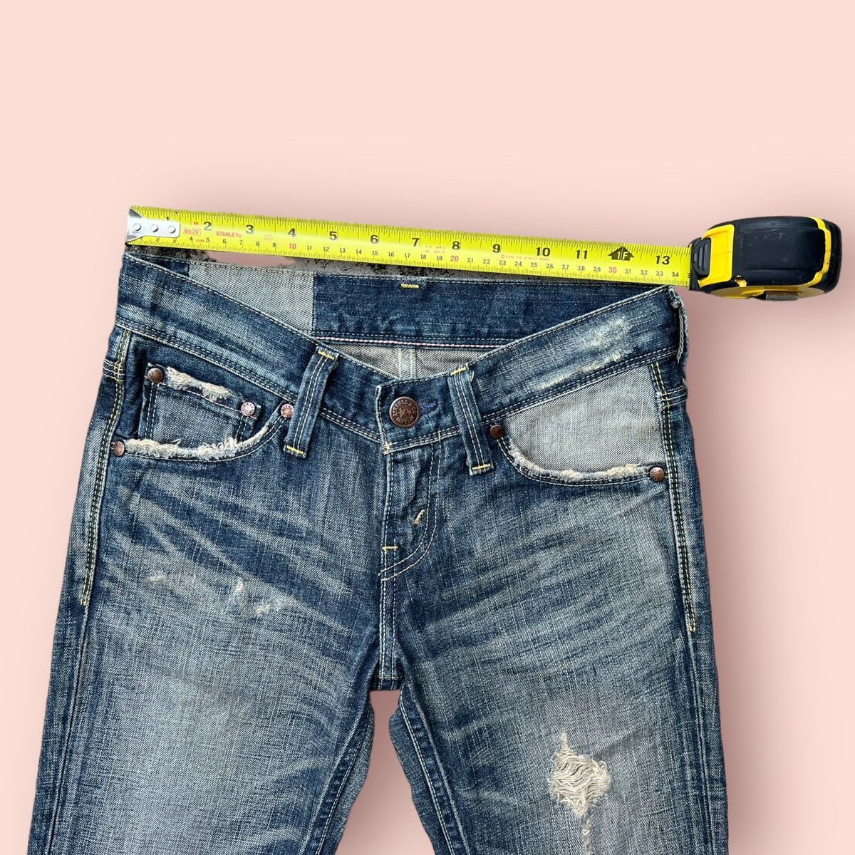 If Six Was Nine × Levi's × Levi's Vintage Clothing FLARED DISTRESSED LEVIS JAPAN LADIES JEANS Size 27" / US 4 / IT 40 - 17 Thumbnail