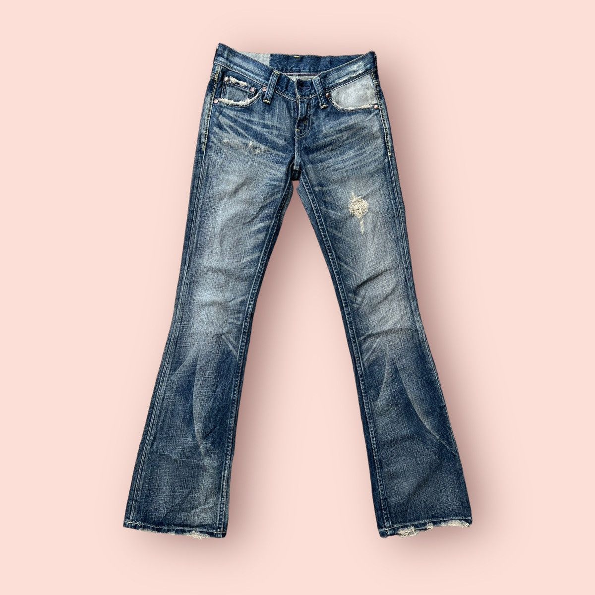 If Six Was Nine × Levi's × Levi's Vintage Clothing FLARED DISTRESSED LEVIS JAPAN LADIES JEANS Size 27" / US 4 / IT 40 - 2 Thumbnail