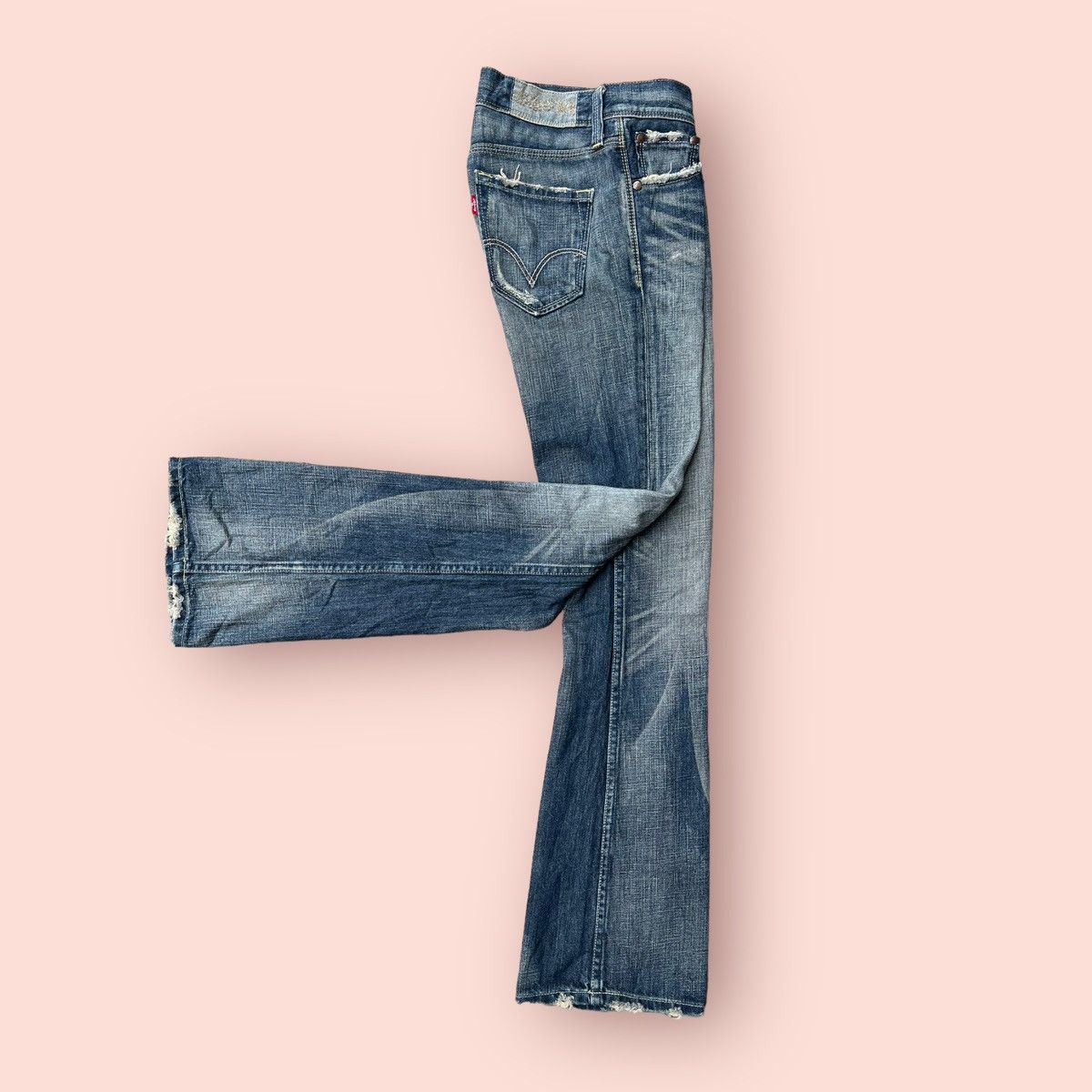 If Six Was Nine × Levi's × Levi's Vintage Clothing FLARED DISTRESSED LEVIS JAPAN LADIES JEANS Size 27" / US 4 / IT 40 - 8 Thumbnail