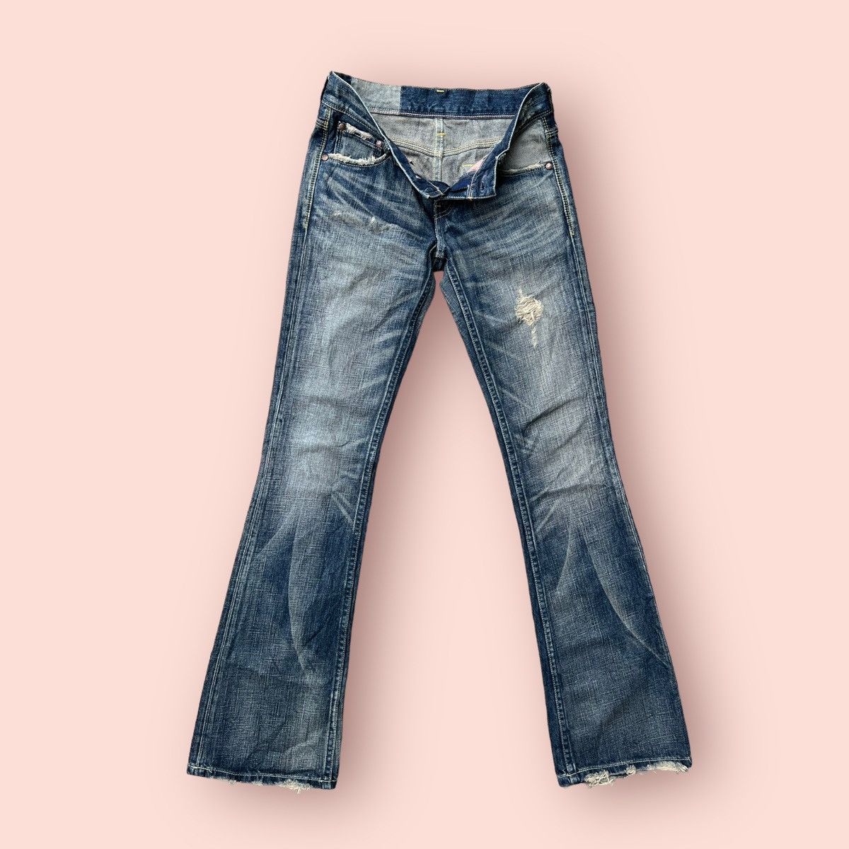 If Six Was Nine × Levi's × Levi's Vintage Clothing FLARED DISTRESSED LEVIS JAPAN LADIES JEANS Size 27" / US 4 / IT 40 - 9 Thumbnail