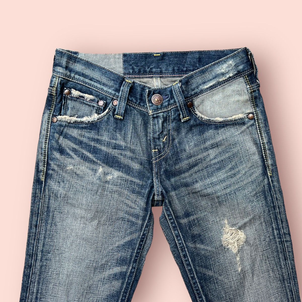 If Six Was Nine × Levi's × Levi's Vintage Clothing FLARED DISTRESSED LEVIS JAPAN LADIES JEANS Size 27" / US 4 / IT 40 - 16 Thumbnail