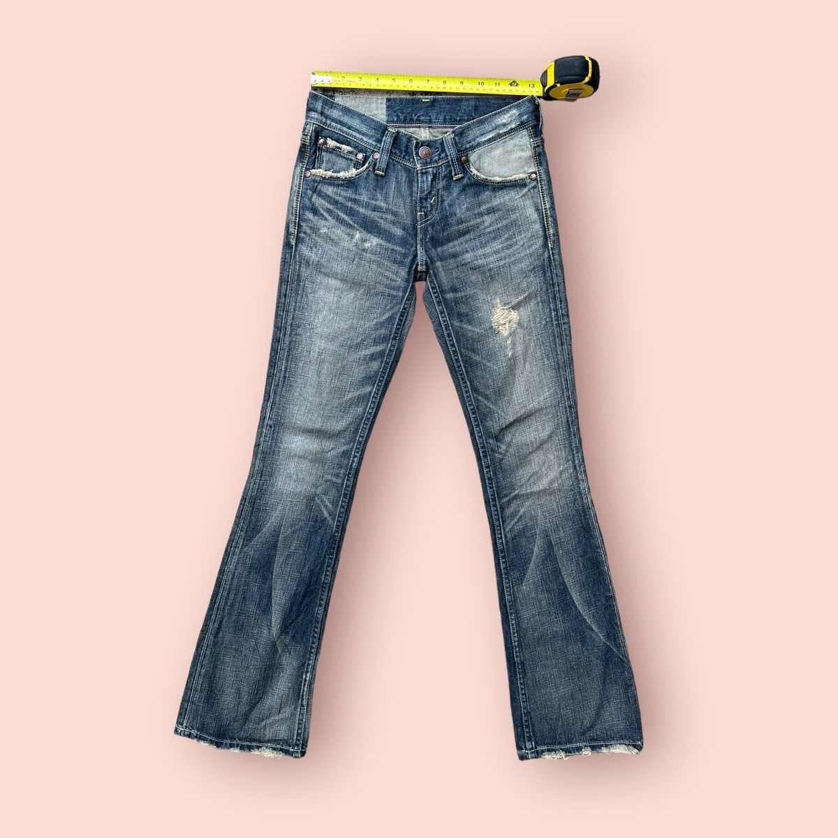 If Six Was Nine × Levi's × Levi's Vintage Clothing FLARED DISTRESSED LEVIS JAPAN LADIES JEANS Size 27" / US 4 / IT 40 - 18 Thumbnail