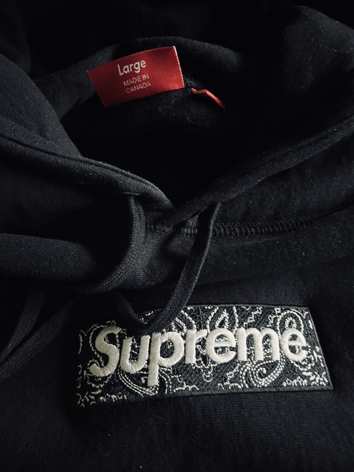 Supreme Supreme Bandana Box Logo Hooded Sweatshirt (Black) - Large Size US L / EU 52-54 / 3 - 4 Thumbnail