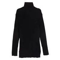 Sweater Black Wool Rib Turtle Neck Knit