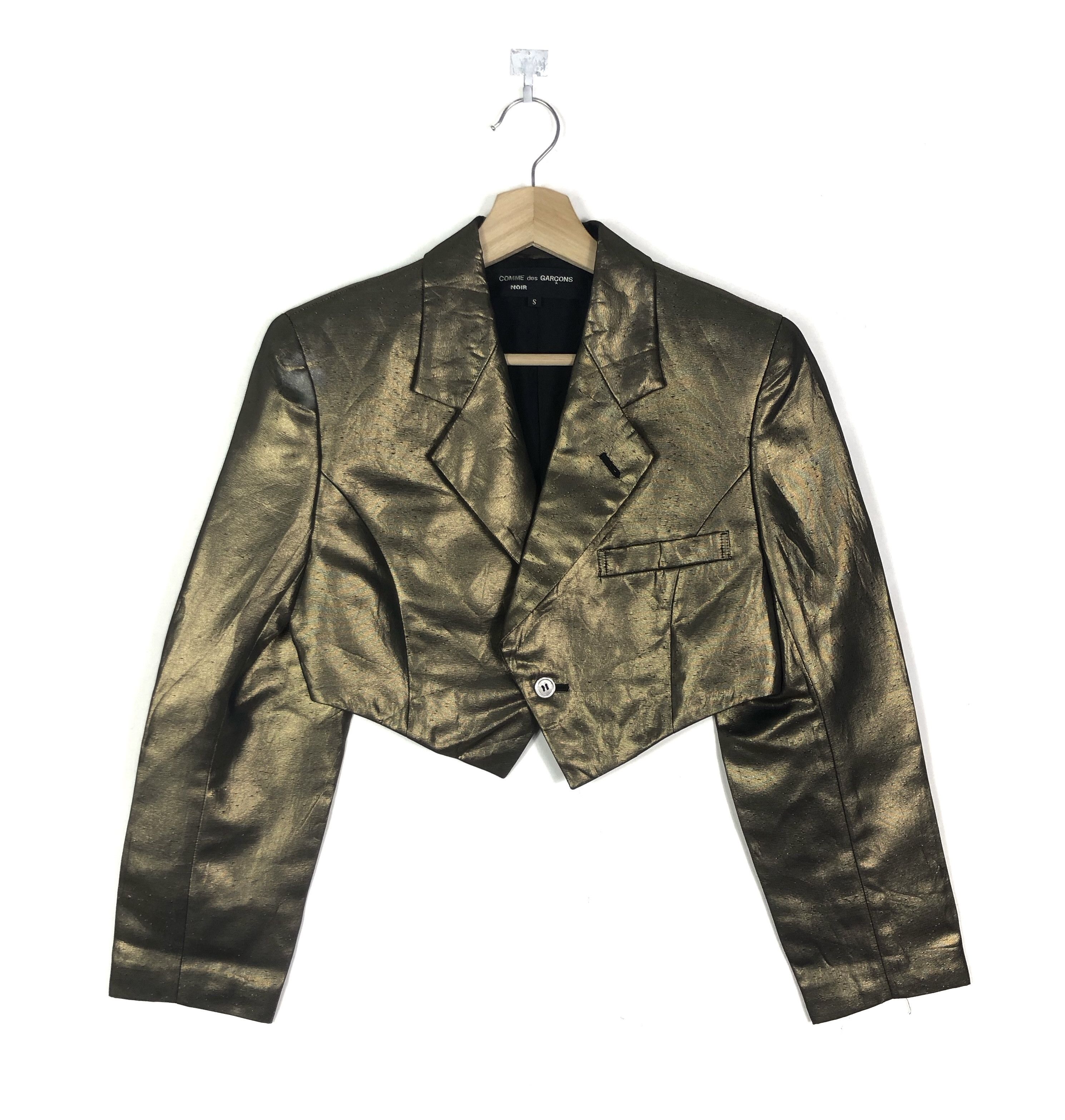 Comme des Garcons RARE🔥S/S1989 COMME DES GARÇONS NOIR METALLIC CROPPED JACKET Size XS / US 0-2 / IT 36-38 - 1 Thumbnail
