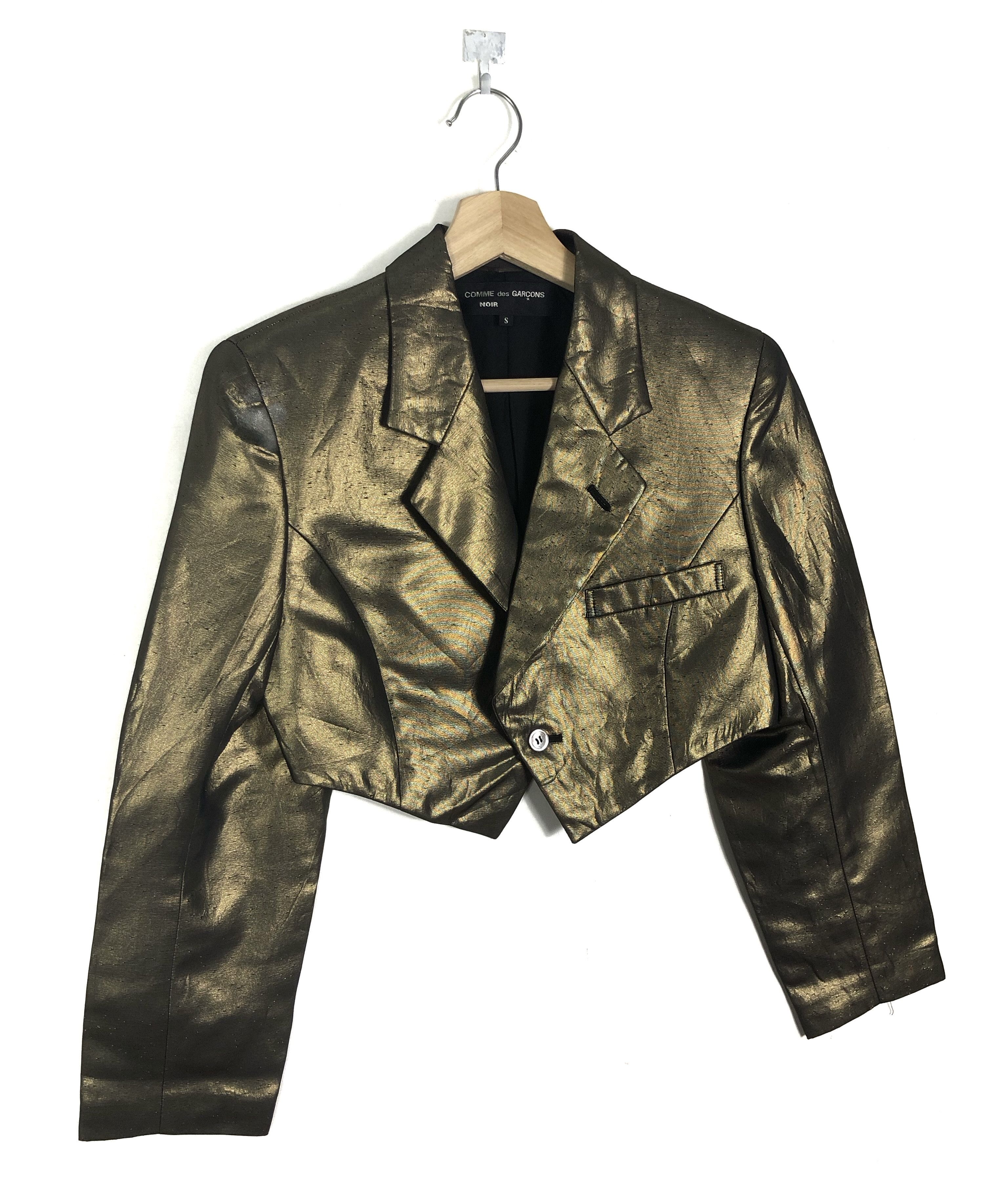 Comme des Garcons RARE🔥S/S1989 COMME DES GARÇONS NOIR METALLIC CROPPED JACKET Size XS / US 0-2 / IT 36-38 - 3 Thumbnail