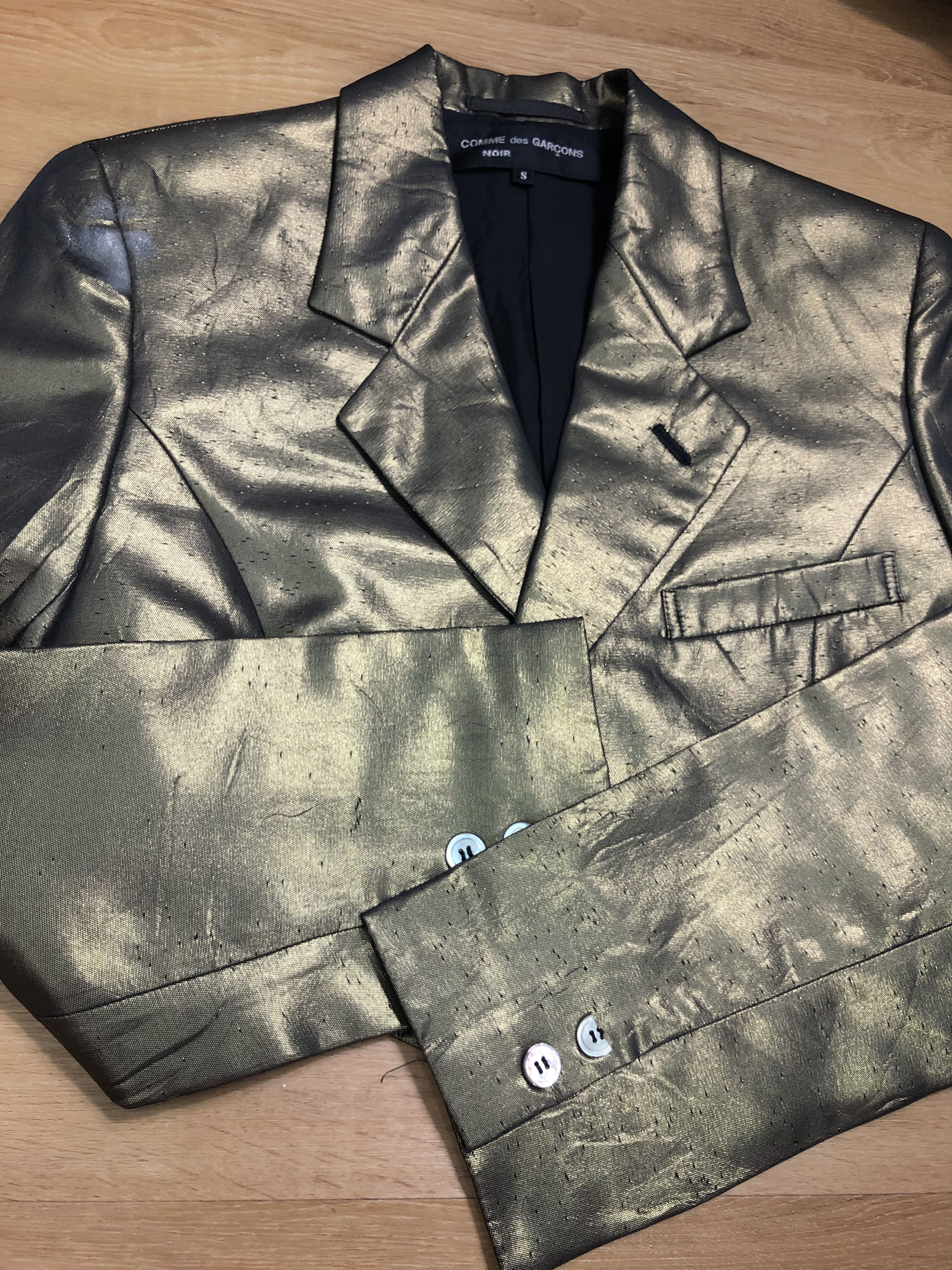 Comme des Garcons RARE🔥S/S1989 COMME DES GARÇONS NOIR METALLIC CROPPED JACKET Size XS / US 0-2 / IT 36-38 - 14 Thumbnail