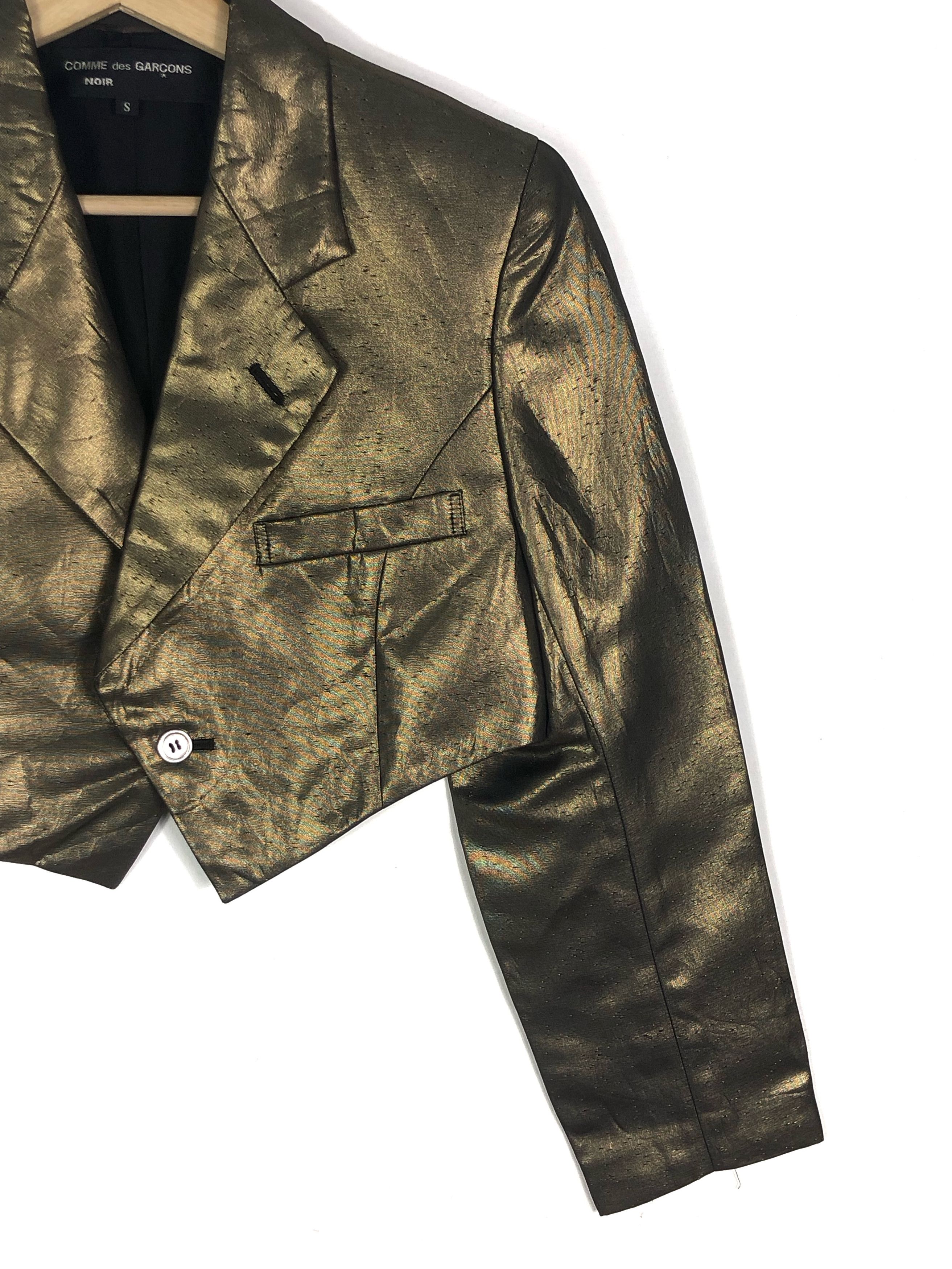 Comme des Garcons RARE🔥S/S1989 COMME DES GARÇONS NOIR METALLIC CROPPED JACKET Size XS / US 0-2 / IT 36-38 - 6 Thumbnail