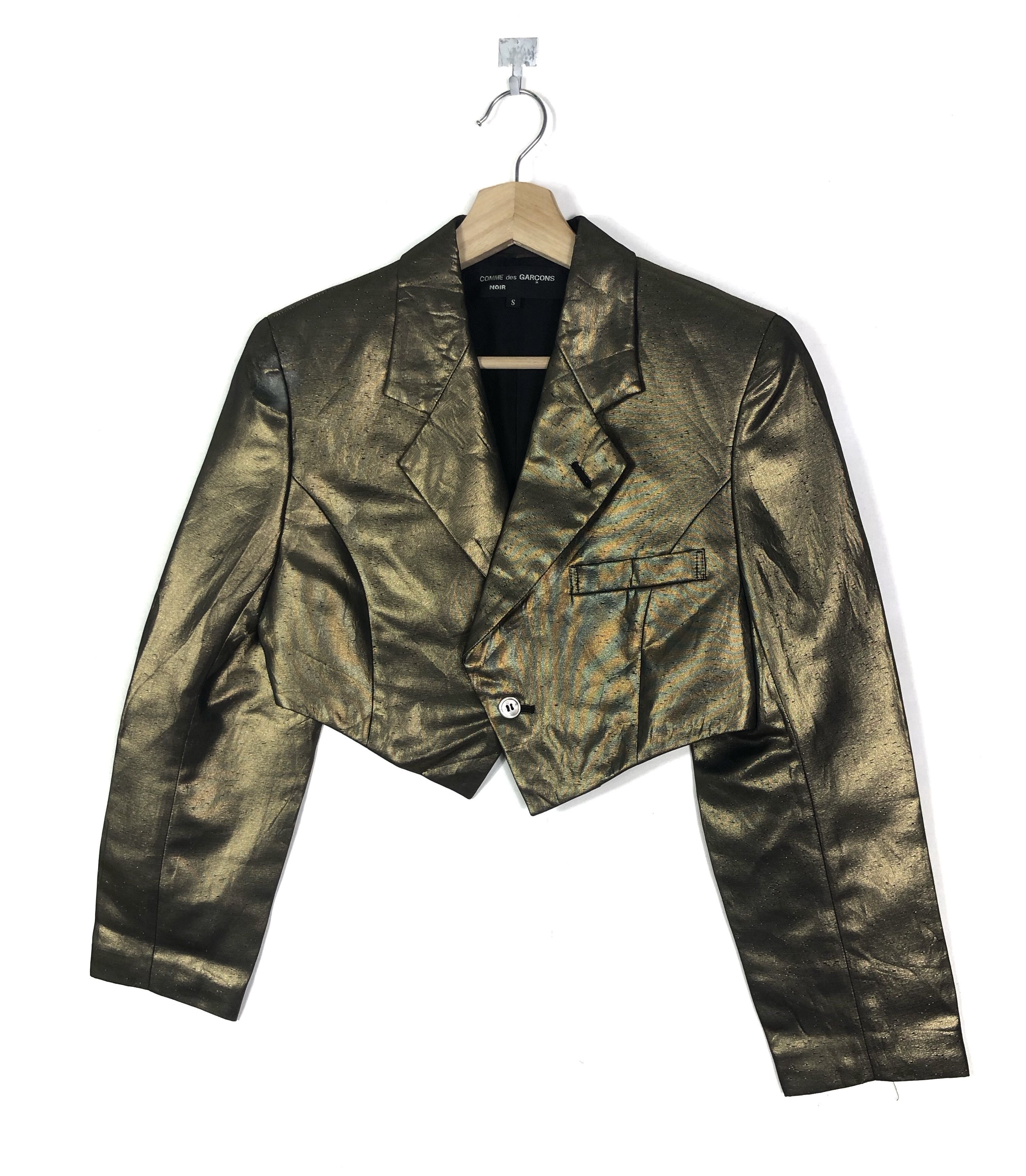 Comme des Garcons RARE🔥S/S1989 COMME DES GARÇONS NOIR METALLIC CROPPED JACKET Size XS / US 0-2 / IT 36-38 - 4 Thumbnail