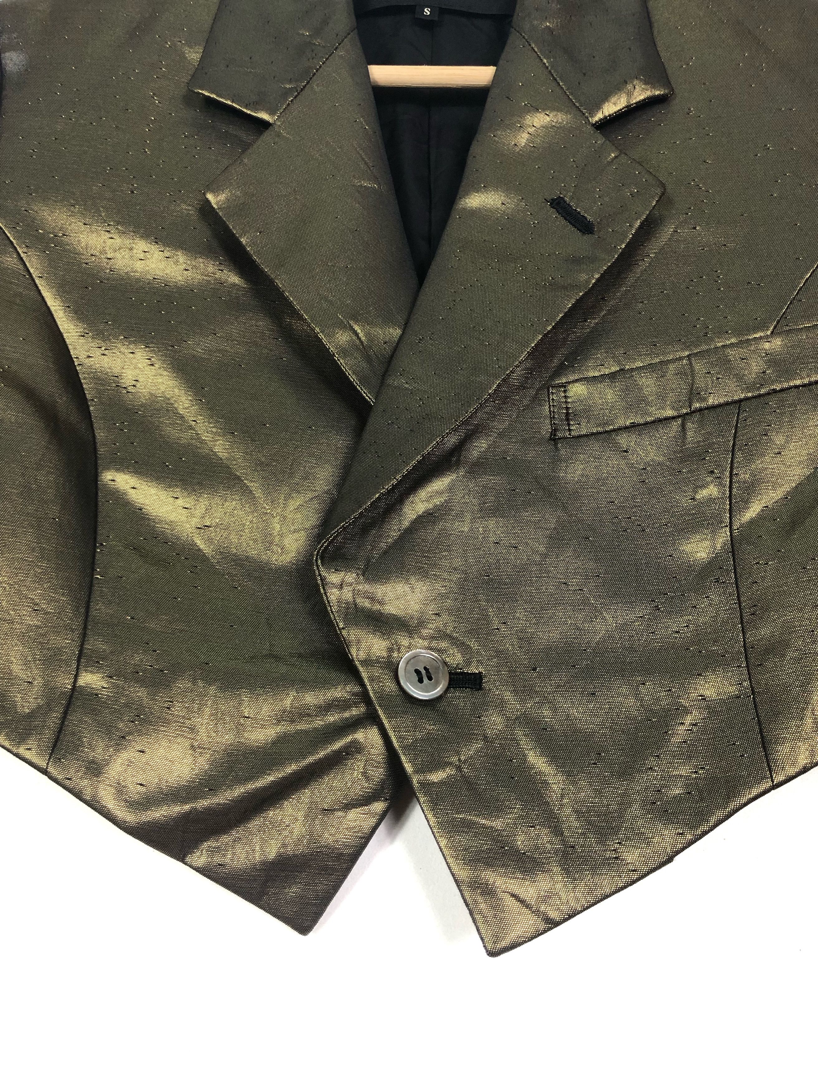 Comme des Garcons RARE🔥S/S1989 COMME DES GARÇONS NOIR METALLIC CROPPED JACKET Size XS / US 0-2 / IT 36-38 - 7 Thumbnail