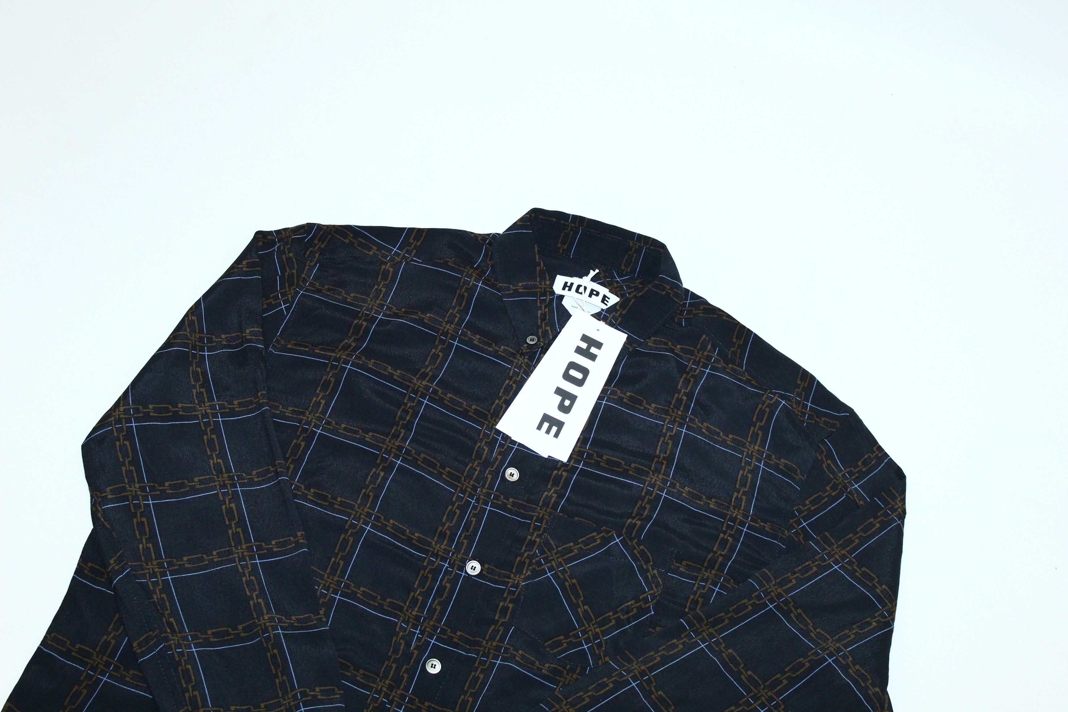 Hope HOPE Dk Blue Chain Mash Shirt 100% viscose. Size US L / EU 52-54 / 3 - 5 Thumbnail