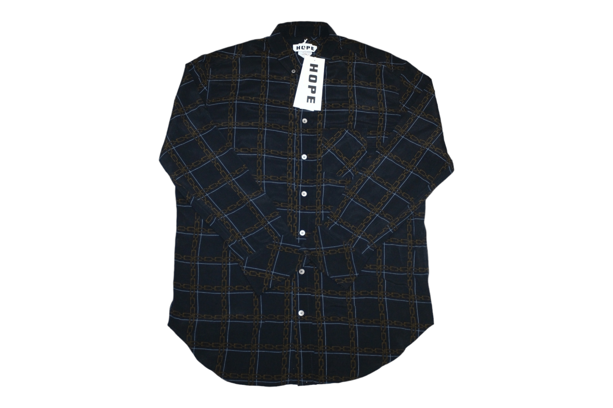 HOPE Dk Blue Chain Mash Shirt 100% viscose.
