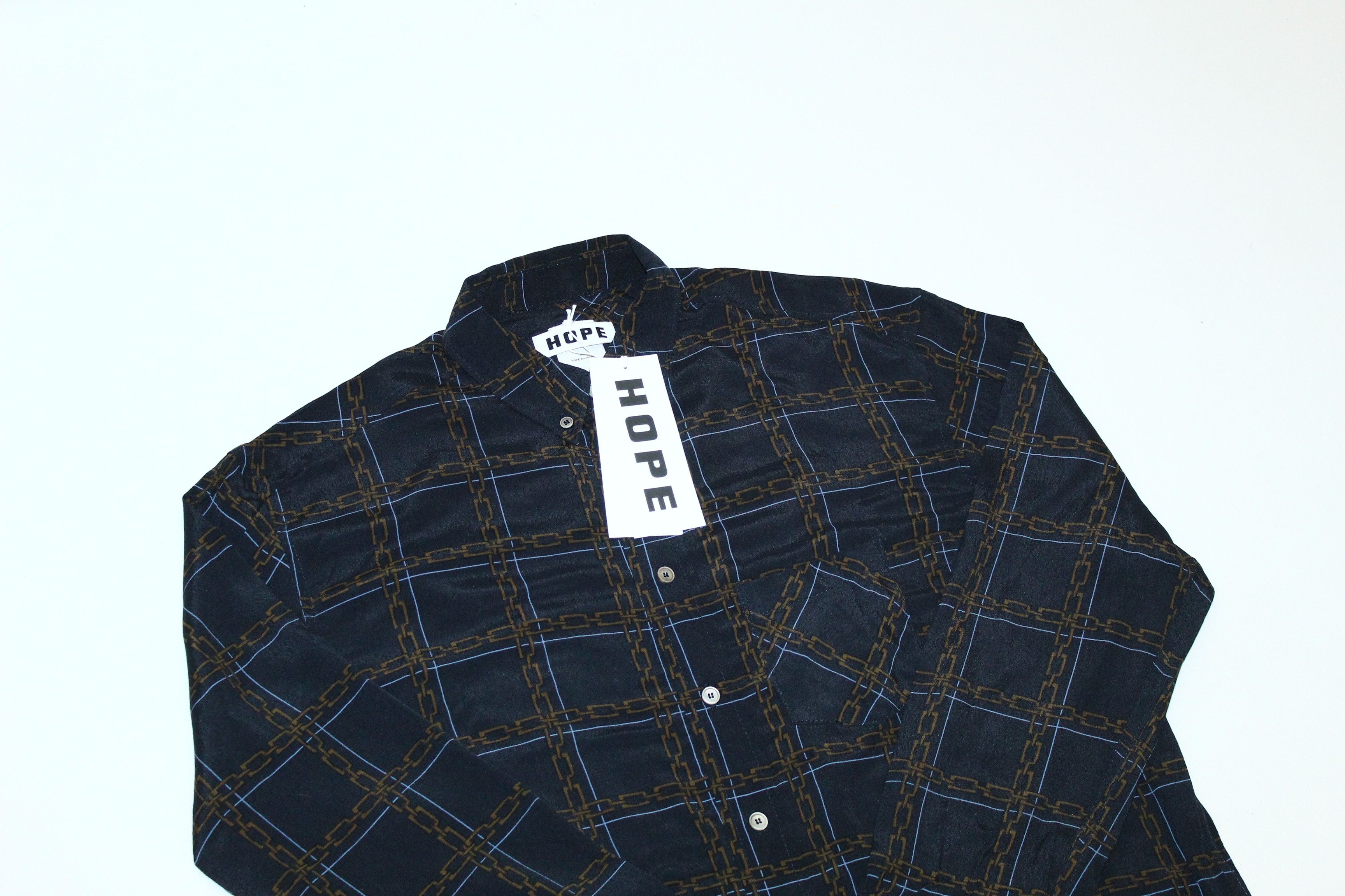 Hope HOPE Dk Blue Chain Mash Shirt 100% viscose. Size US L / EU 52-54 / 3 - 4 Thumbnail