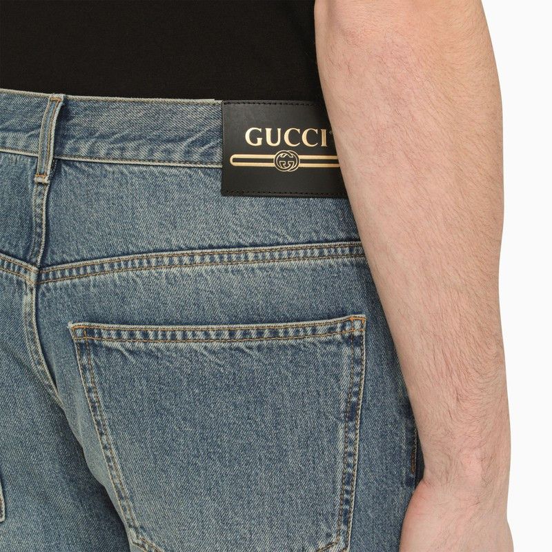 GUCCI Blue regular denim jeans
