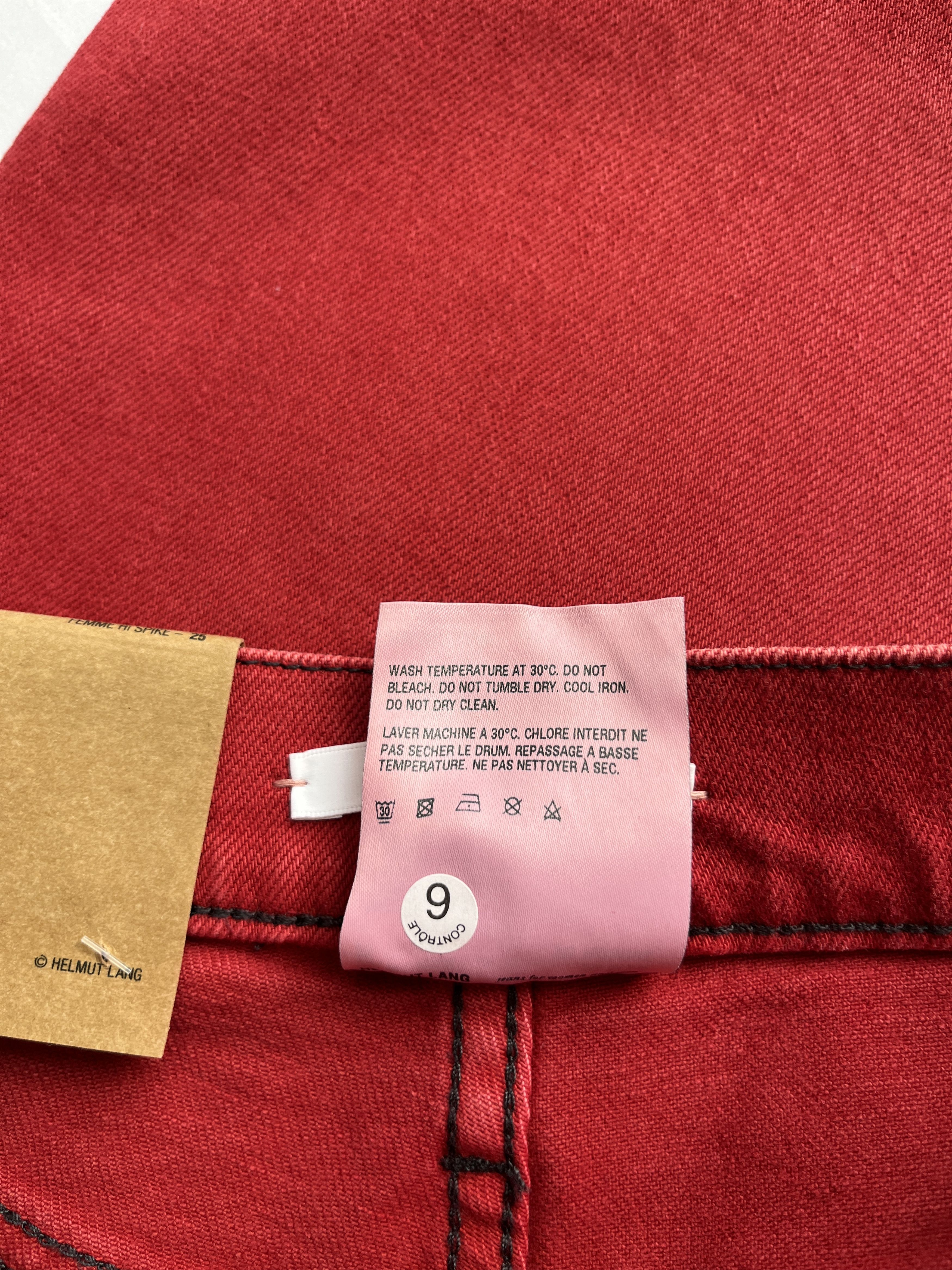 Helmut Lang ⚡️QUICK SALE⚡️Helmut Lang Red Hi Spikes Slim High Rise Jeans Size 25" / US 0 / IT 36 - 5 Thumbnail