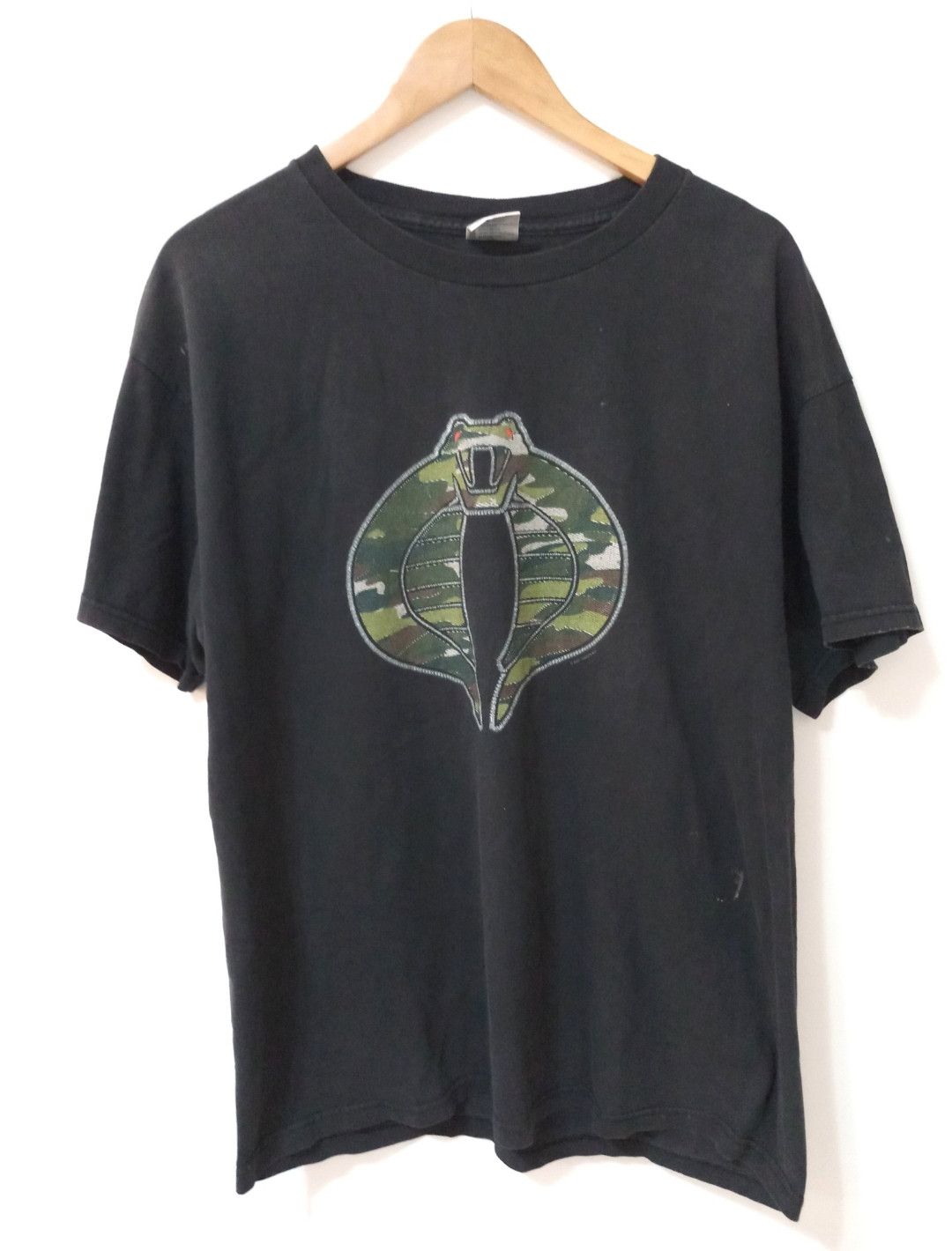 image of Marvel Comics x Vintage 2001 Hasbro Gi Joe Cobra Commander T-Shirt in Black, Men's (Size Large)