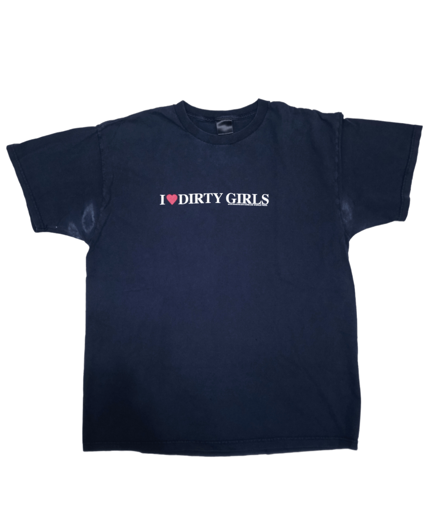 image of Vintage 2000S I Love Dirty Girls 2006 T-Shirt Y2K in Black, Men's (Size XL)