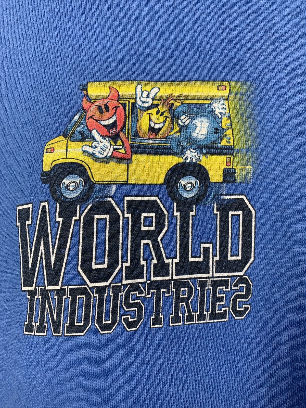 Hook-Ups 00s Vintage World Industries Blue Skateboard T-Shirt Size US M / EU 48-50 / 2 - 5 Thumbnail