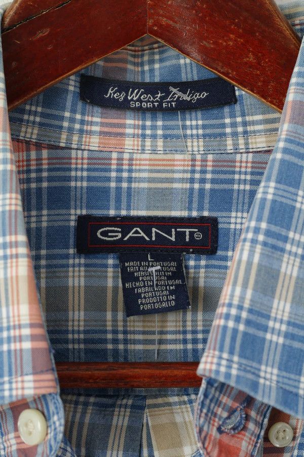 Gant Gant Men L Casual Shirt Blue Check Key West 8111 Size US L / EU 52-54 / 3 - 5 Thumbnail
