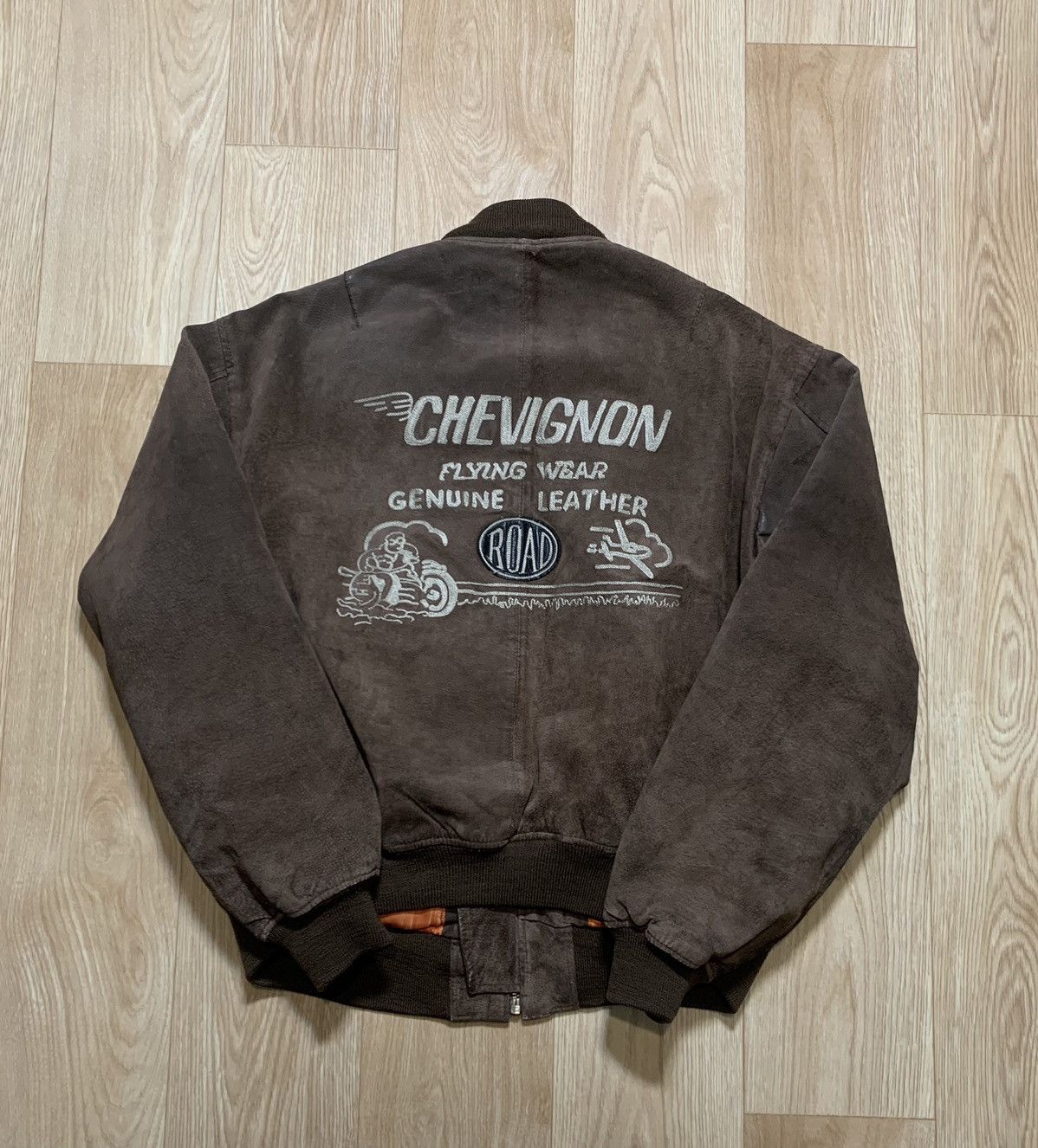 Vintage Rare Chevignon Leather Jacket Bomber