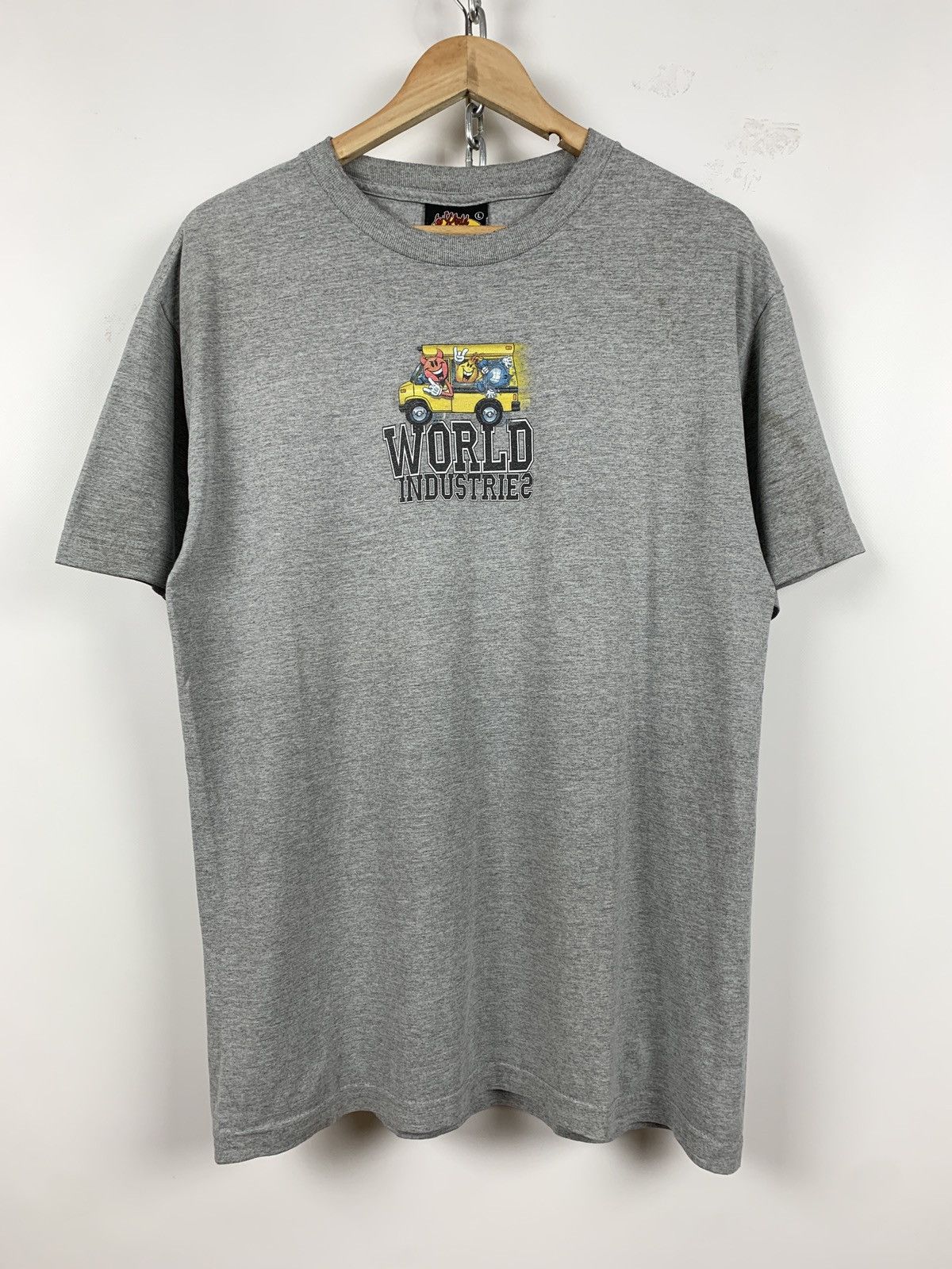 Hook-Ups 00s Vintage World Industries Grey Skateboard T-Shirt Size US L / EU 52-54 / 3 - 2 Thumbnail