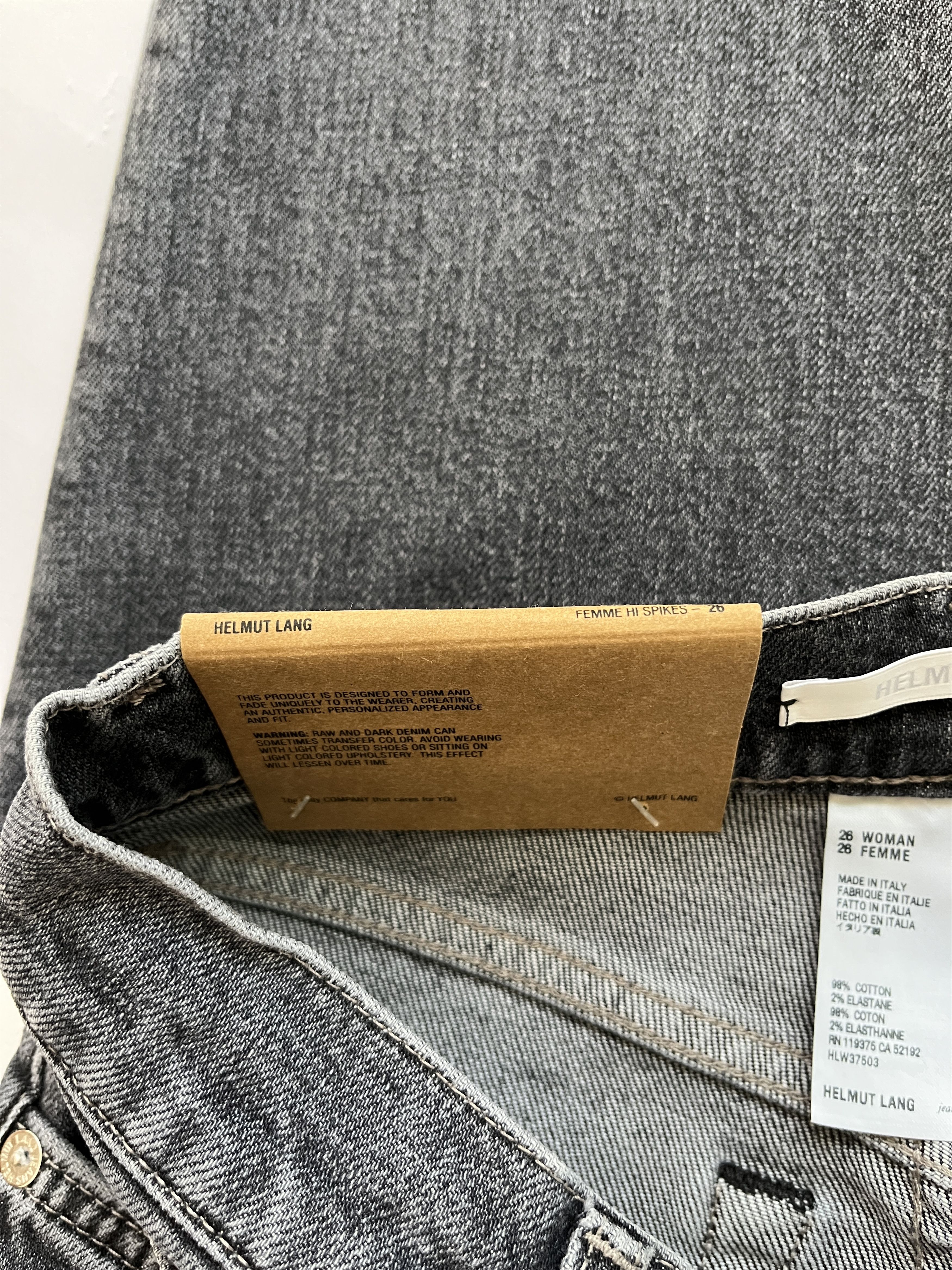 Helmut Lang ⚡️QUICK SALE⚡️Helmut Lang Grey Hi Spikes High Rise Jeans Size 26" / US 2 / IT 38 - 4 Thumbnail