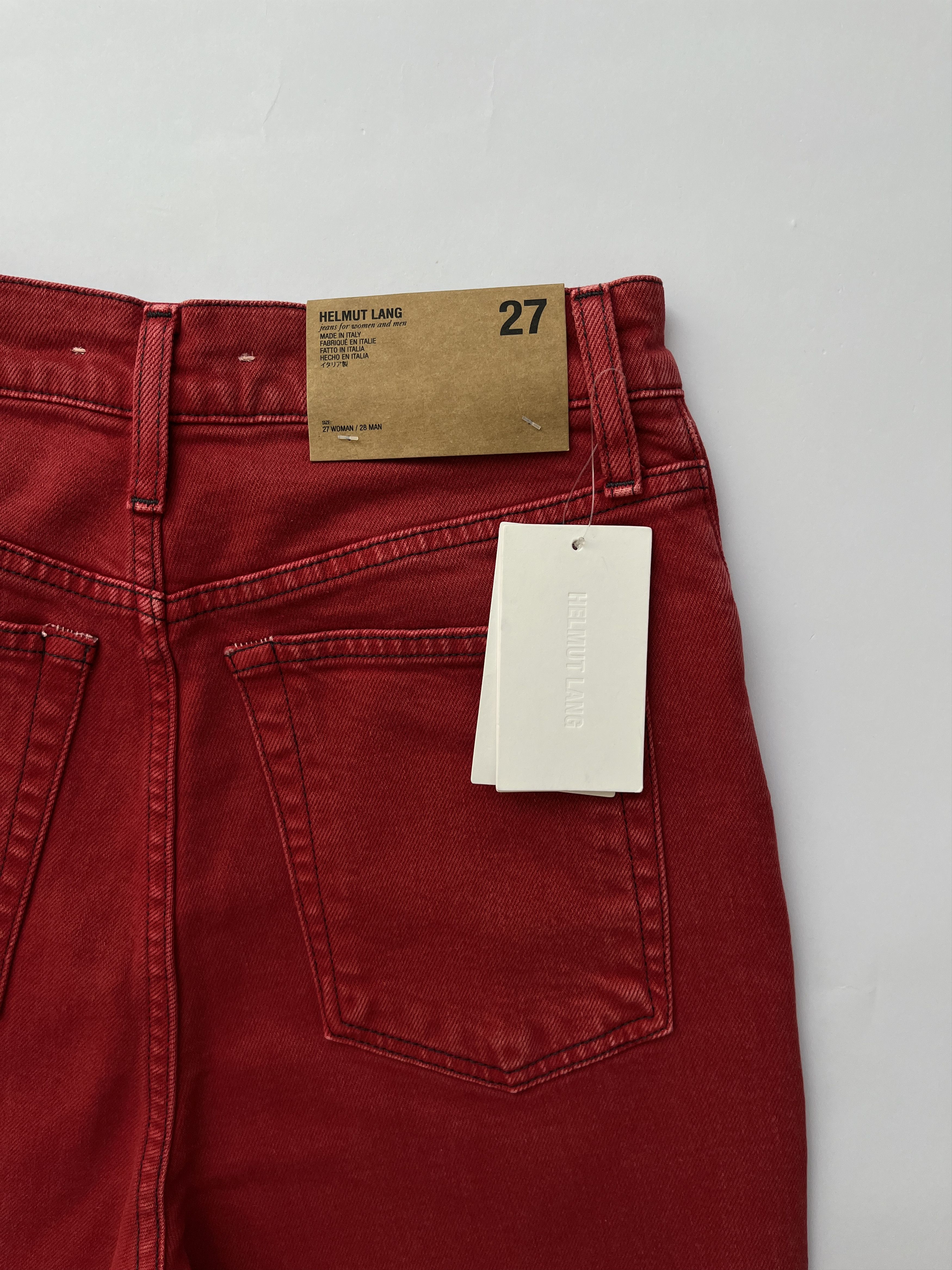 Helmut Lang ⚡️QUICK SALE⚡️Helmut Lang Red Hi Spikes High Rise Slim Jeans Size 27" / US 4 / IT 40 - 3 Thumbnail