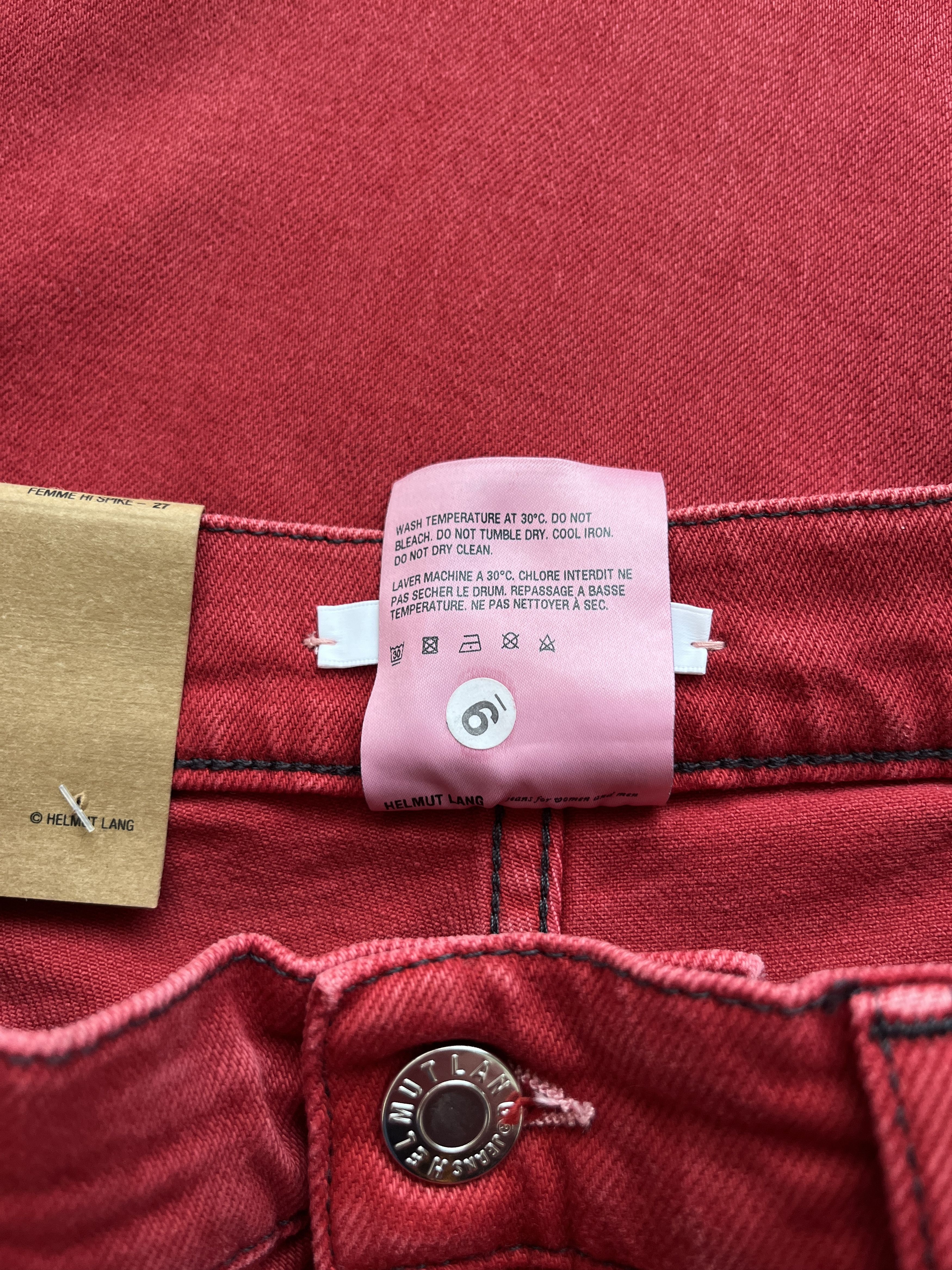 Helmut Lang ⚡️QUICK SALE⚡️Helmut Lang Red Hi Spikes High Rise Slim Jeans Size 27" / US 4 / IT 40 - 5 Thumbnail