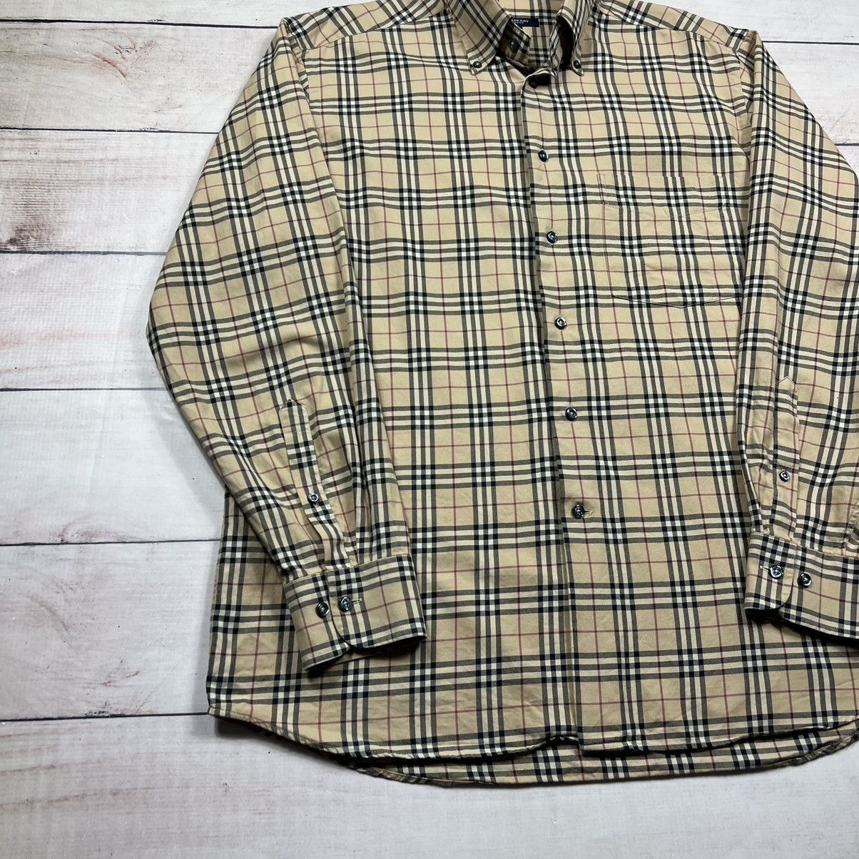 Burberry Burberry London Nova Check Pattern Shirt Beige Size US L / EU 52-54 / 3 - 2 Thumbnail