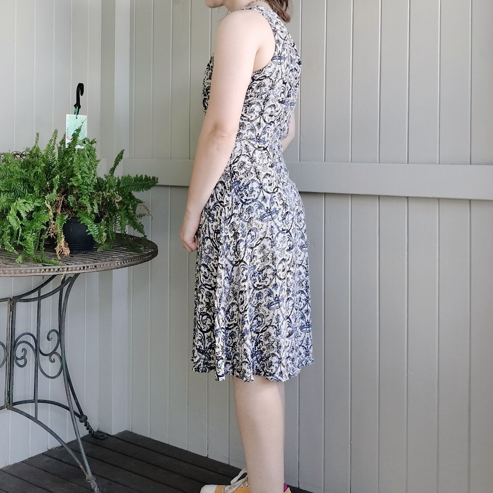 Designer A Line Tea Pleated Crepe Jacquard Teacher Cocktail Dress Size L / US 10 / IT 46 - 5 Thumbnail