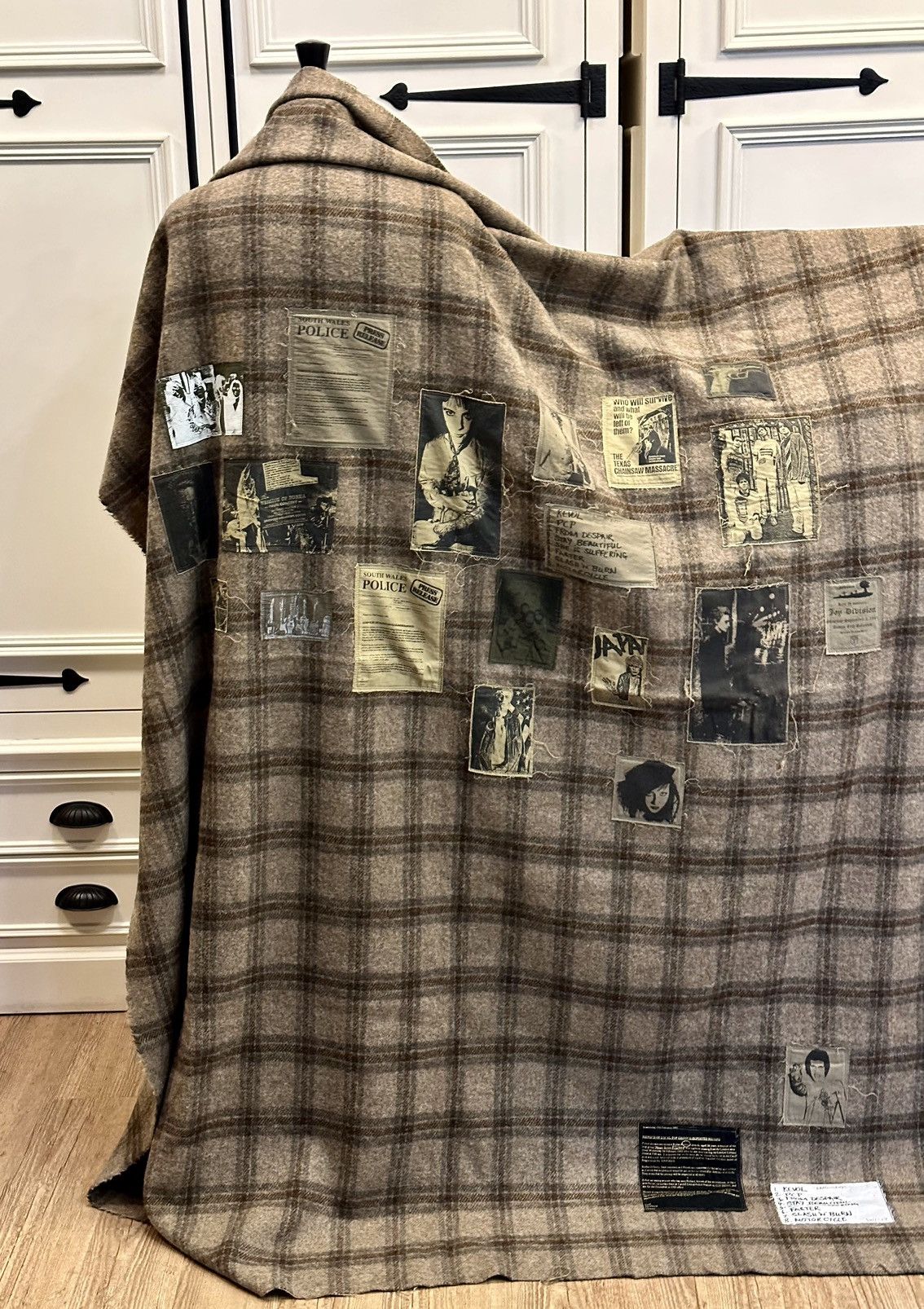 Raf Simons “Riot” Plaid Blanket Silkscreen Patches AW2001-02
