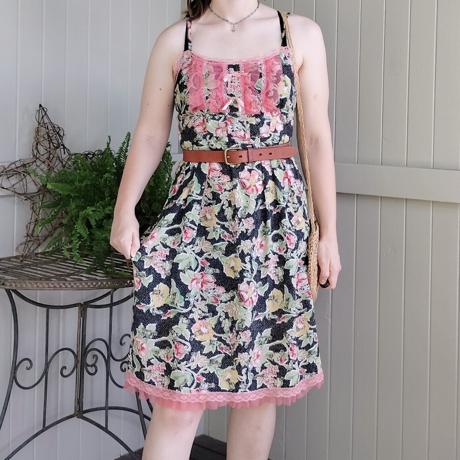 Designer Oliver & Isabelle Dress Floral A Line Midi Tea Tulle Size M / US 6-8 / IT 42-44 - 1 Thumbnail
