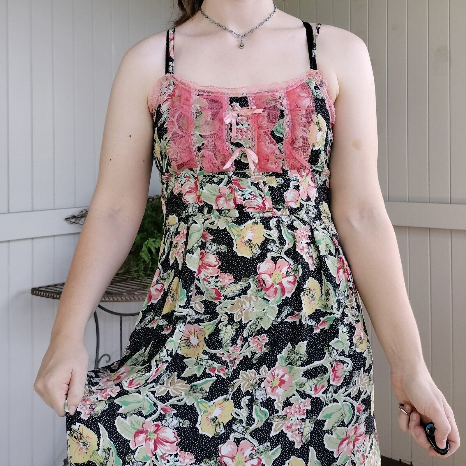 Designer Oliver & Isabelle Dress Floral A Line Midi Tea Tulle Size M / US 6-8 / IT 42-44 - 6 Thumbnail